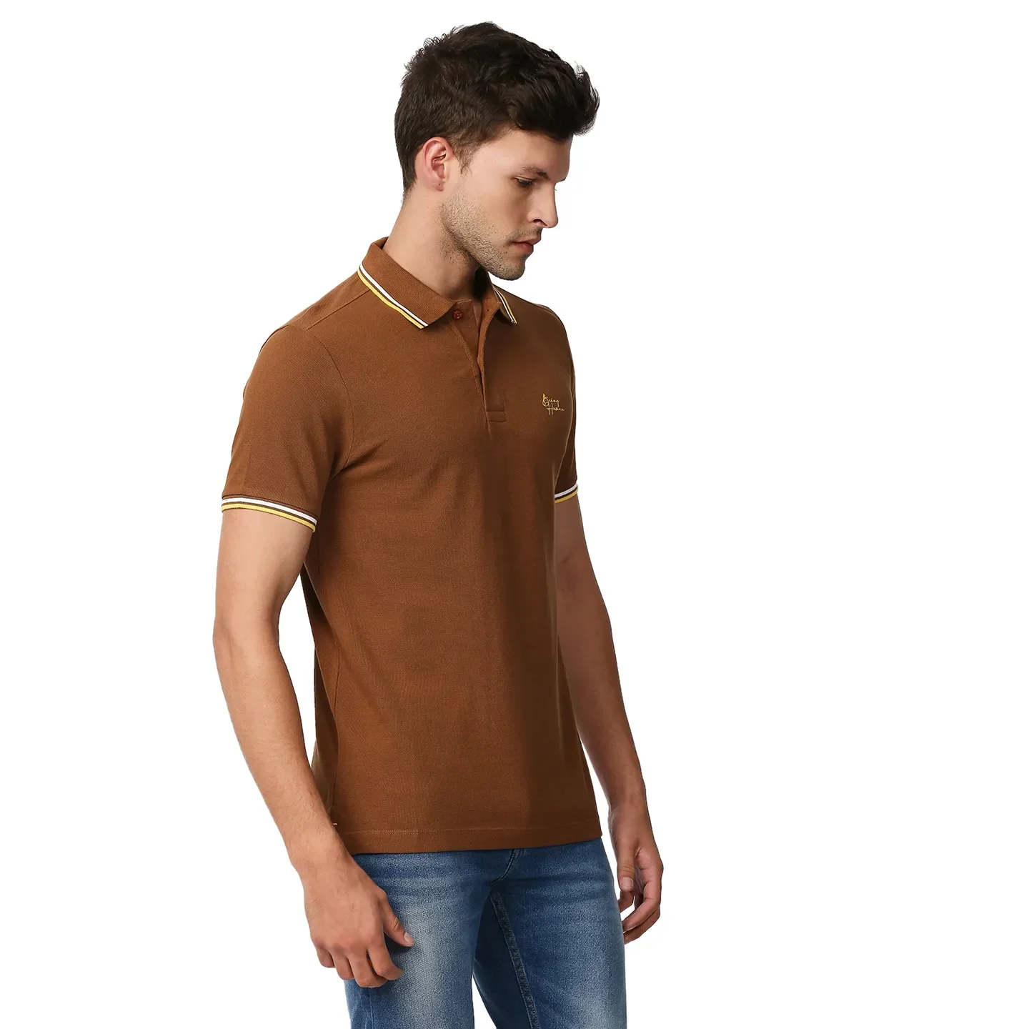 Blue Regular Fit Men's Polo T-Shirt by Being Human Clothing - Image 3