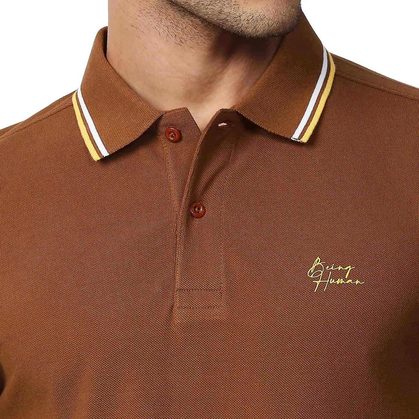 Blue Regular Fit Men's Polo T-Shirt by Being Human Clothing - Image 5