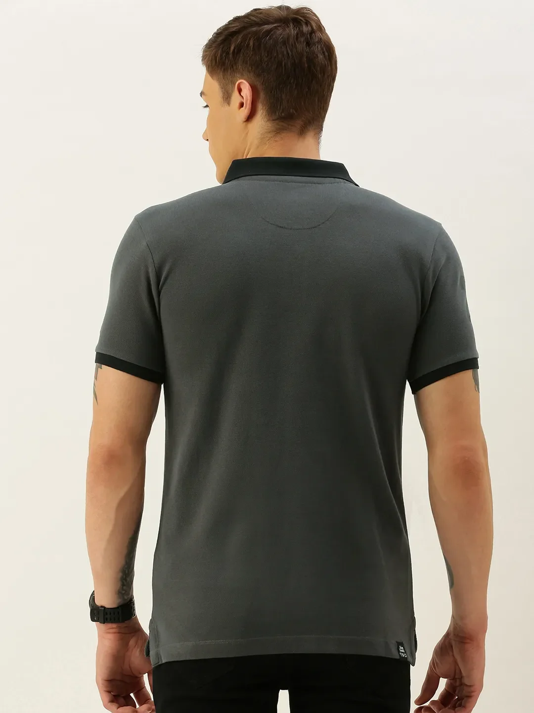 Blue Regular Fit Men's Polo T-Shirt by Being Human Clothing - Image 4