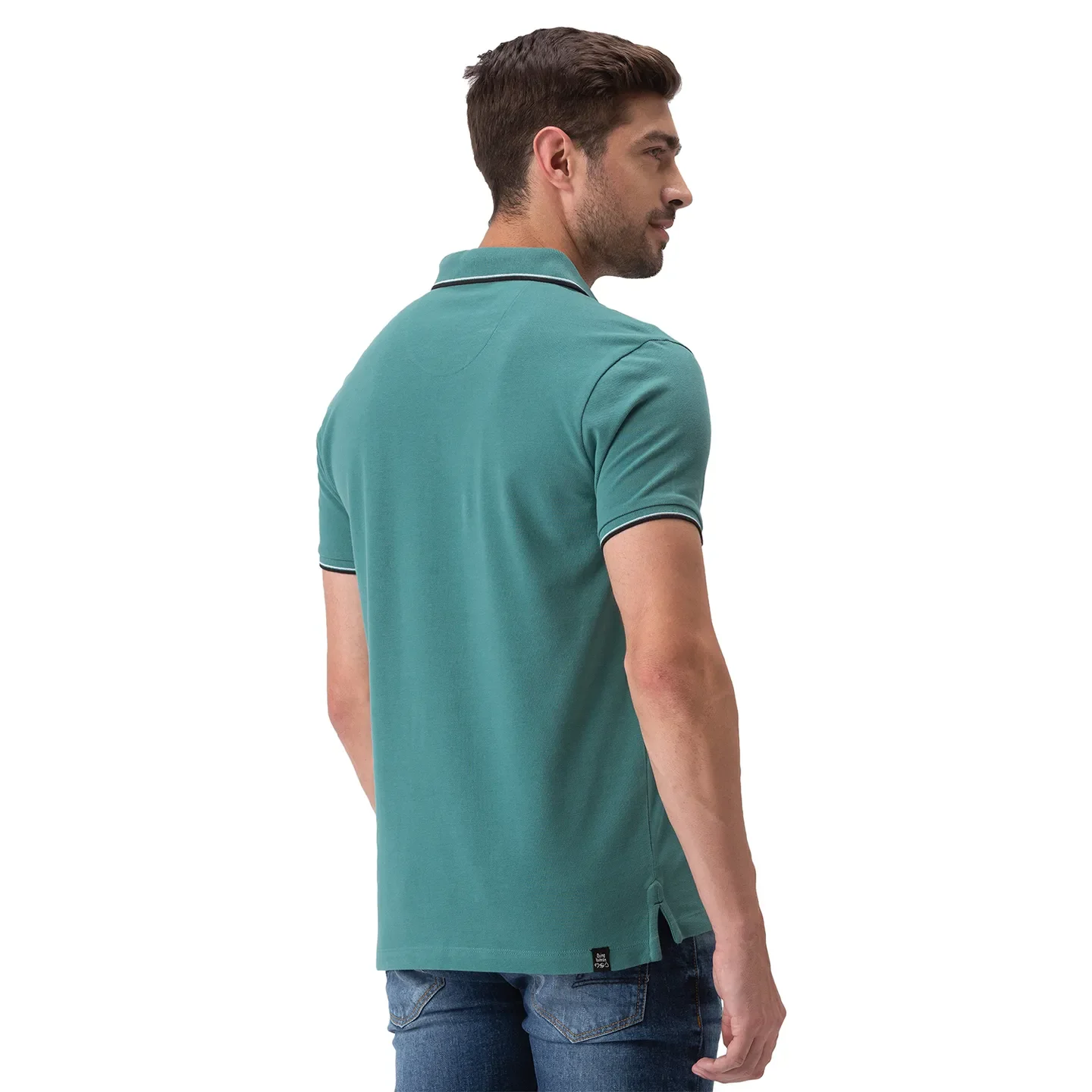 Green Regular Fit Men's Polo T-Shirt by Being Human Clothing - Image 2
