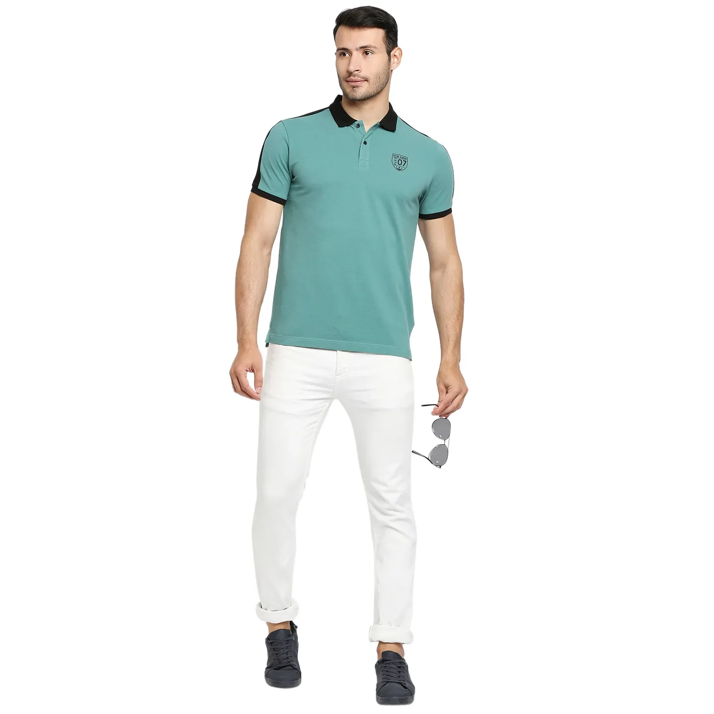 Green Regular Fit Men's Polo T-Shirt by Being Human Clothing - Image 6