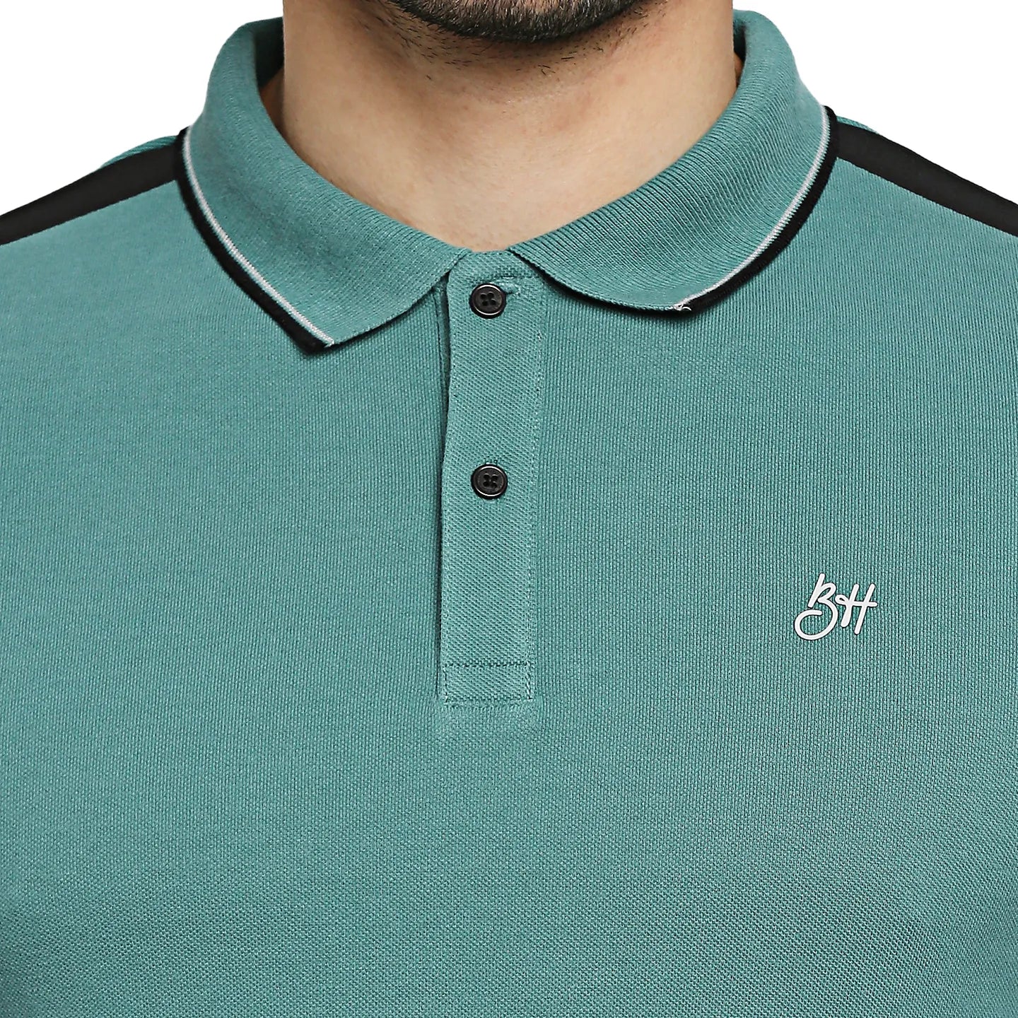 Green Regular Fit Men's Polo T-Shirt by Being Human Clothing - Image 5