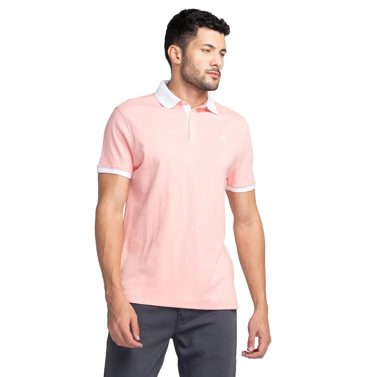 Pink Regular Fit Men's Polo T-Shirt by Being Human Clothing