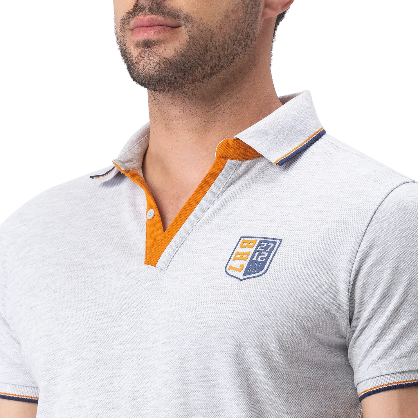 Grey Regular Fit Men's Polo T-Shirt by Being Human Clothing - Image 4
