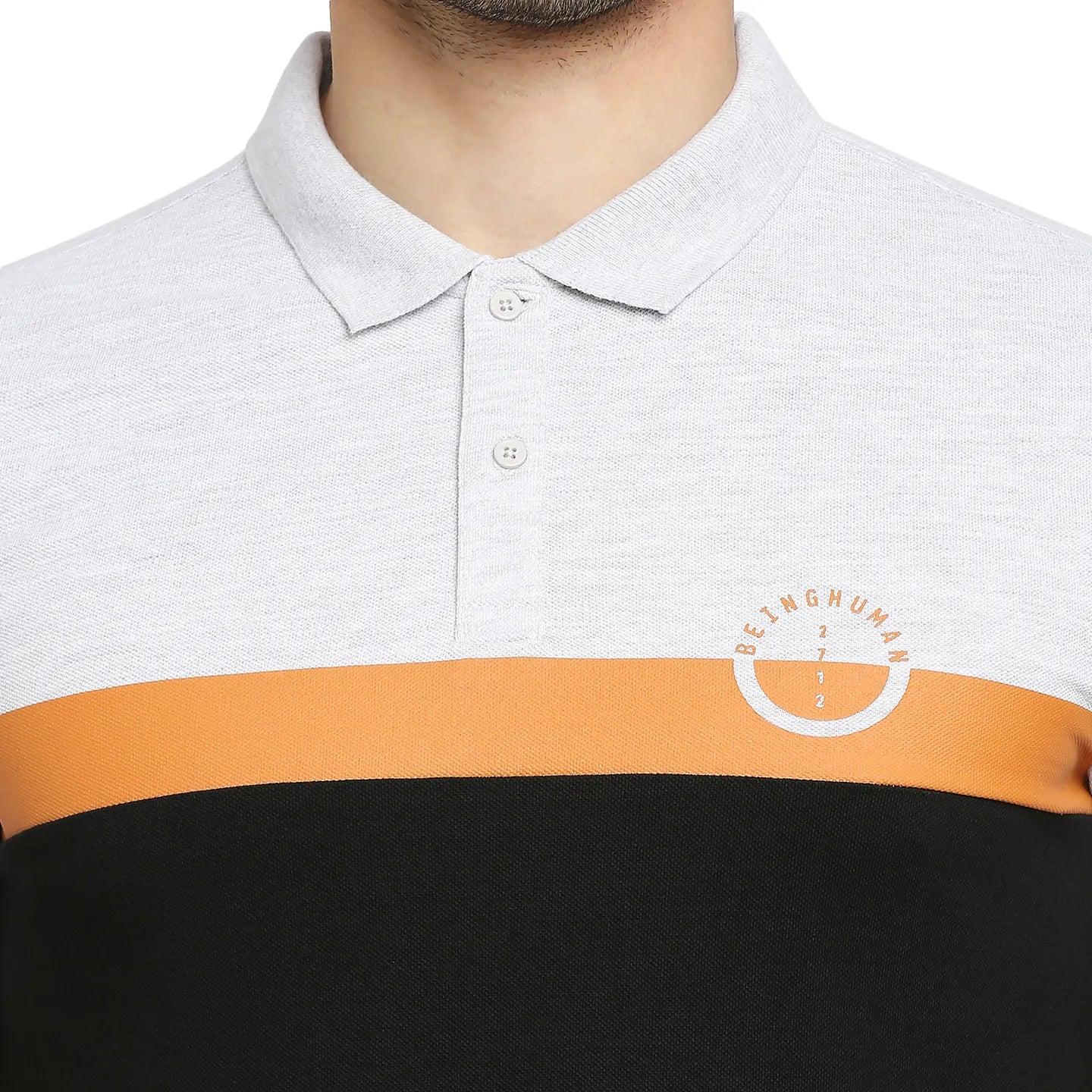 Grey Regular Fit Men's Polo T-Shirt by Being Human Clothing - Image 5