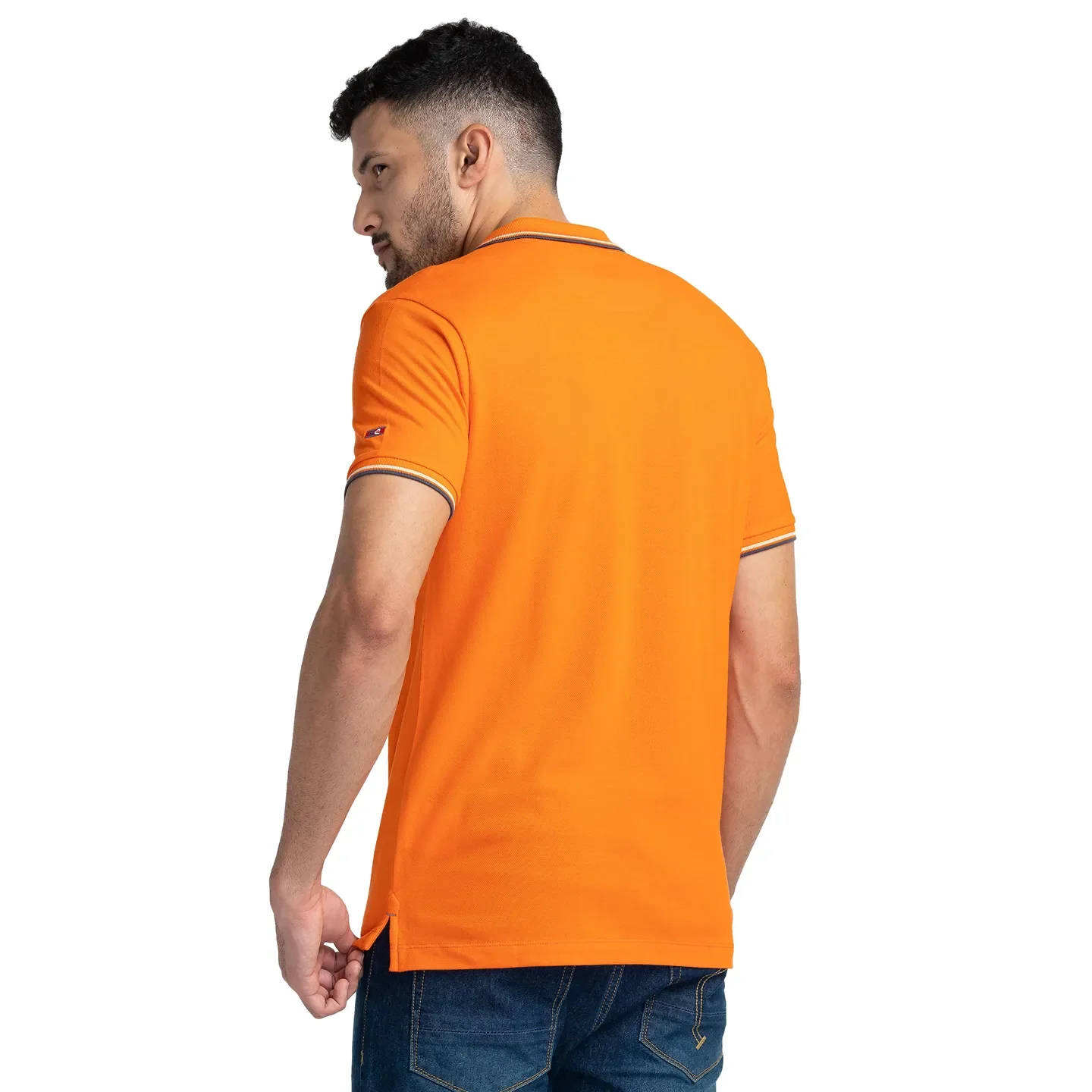 Blue Regular Fit Men's Polo T-Shirt by Being Human Clothing - Image 3