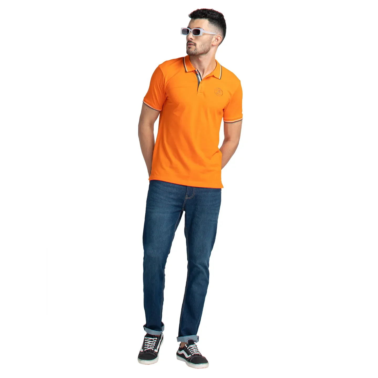 Blue Regular Fit Men's Polo T-Shirt by Being Human Clothing - Image 6