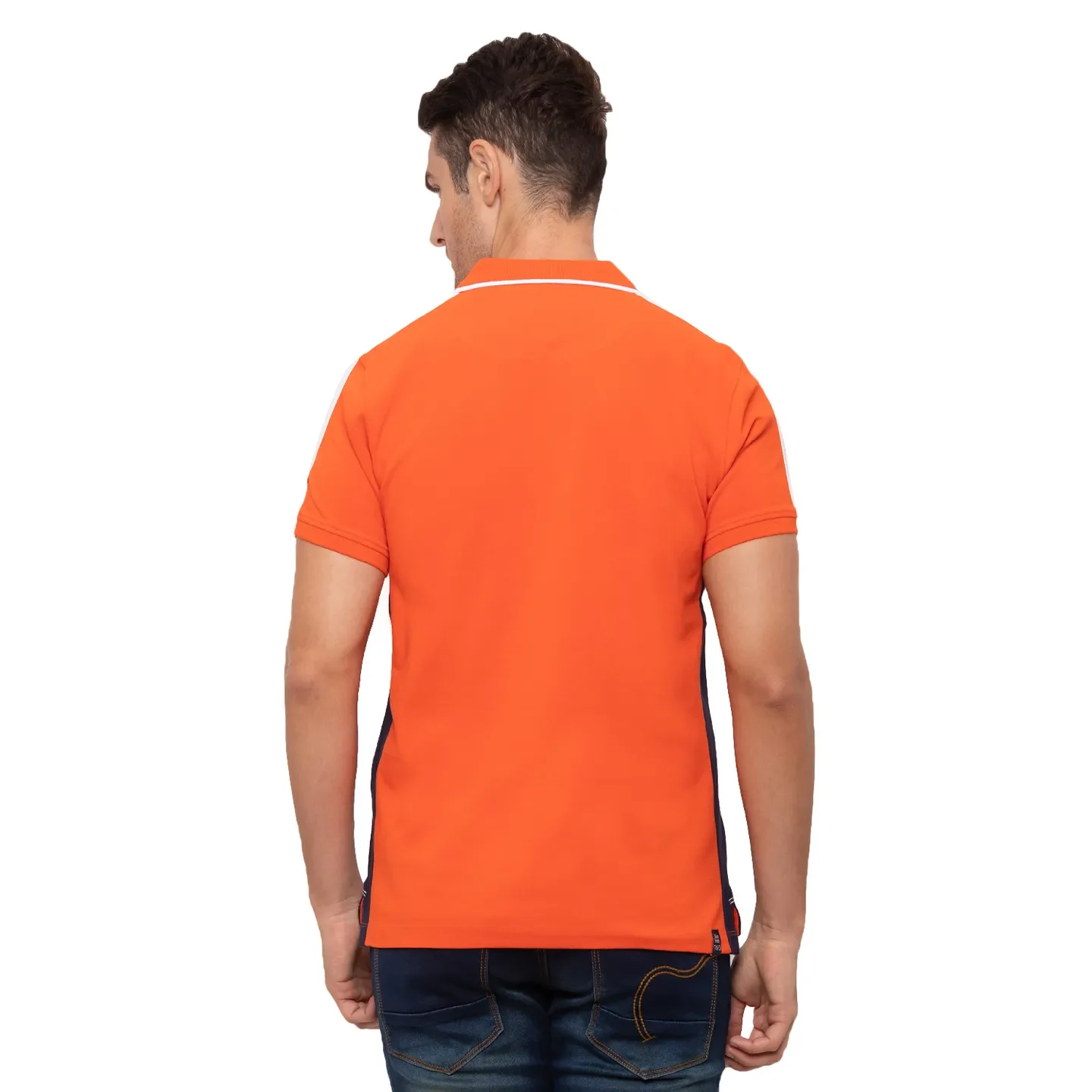 Orange Regular Fit Men's Polo T-Shirt by Being Human Clothing - Image 3