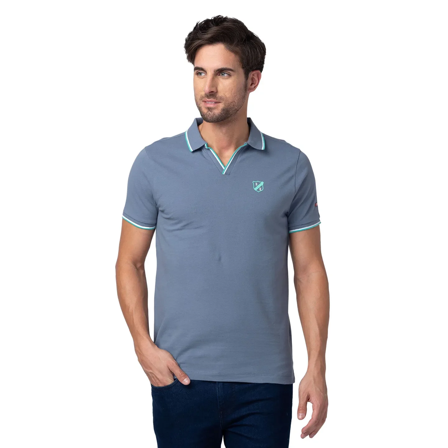 Blue Regular Fit Men's Polo T-Shirt by Being Human Clothing