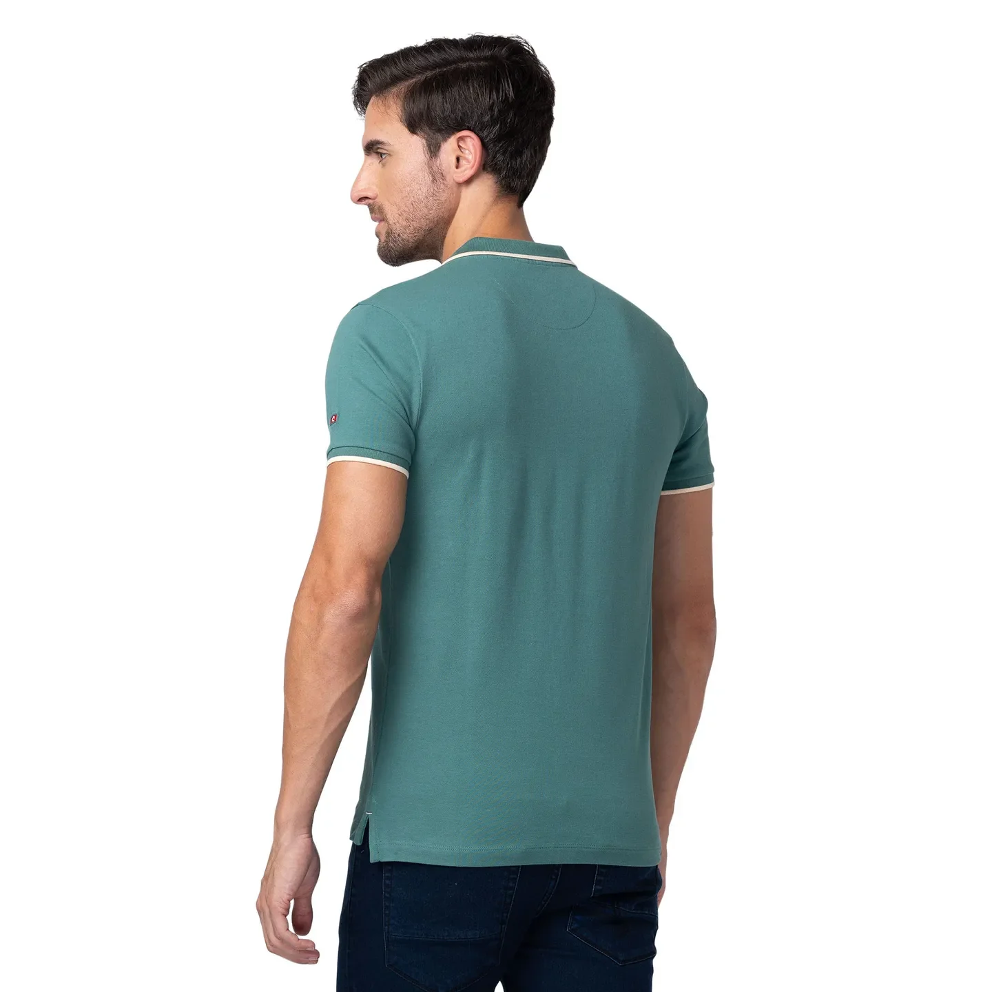 Green Regular Fit Men's Polo T-Shirt by Being Human Clothing - Image 3