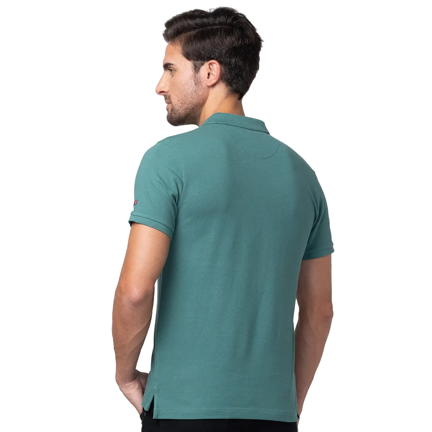 Green Regular Fit Men's Polo T-Shirt by Being Human Clothing - Image 3
