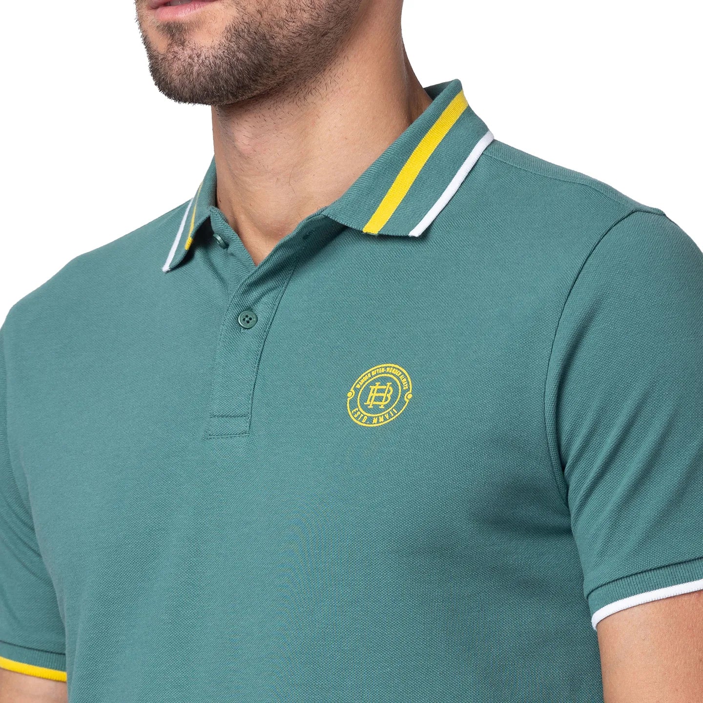 Green Regular Fit Men's Polo T-Shirt by Being Human Clothing - Image 5
