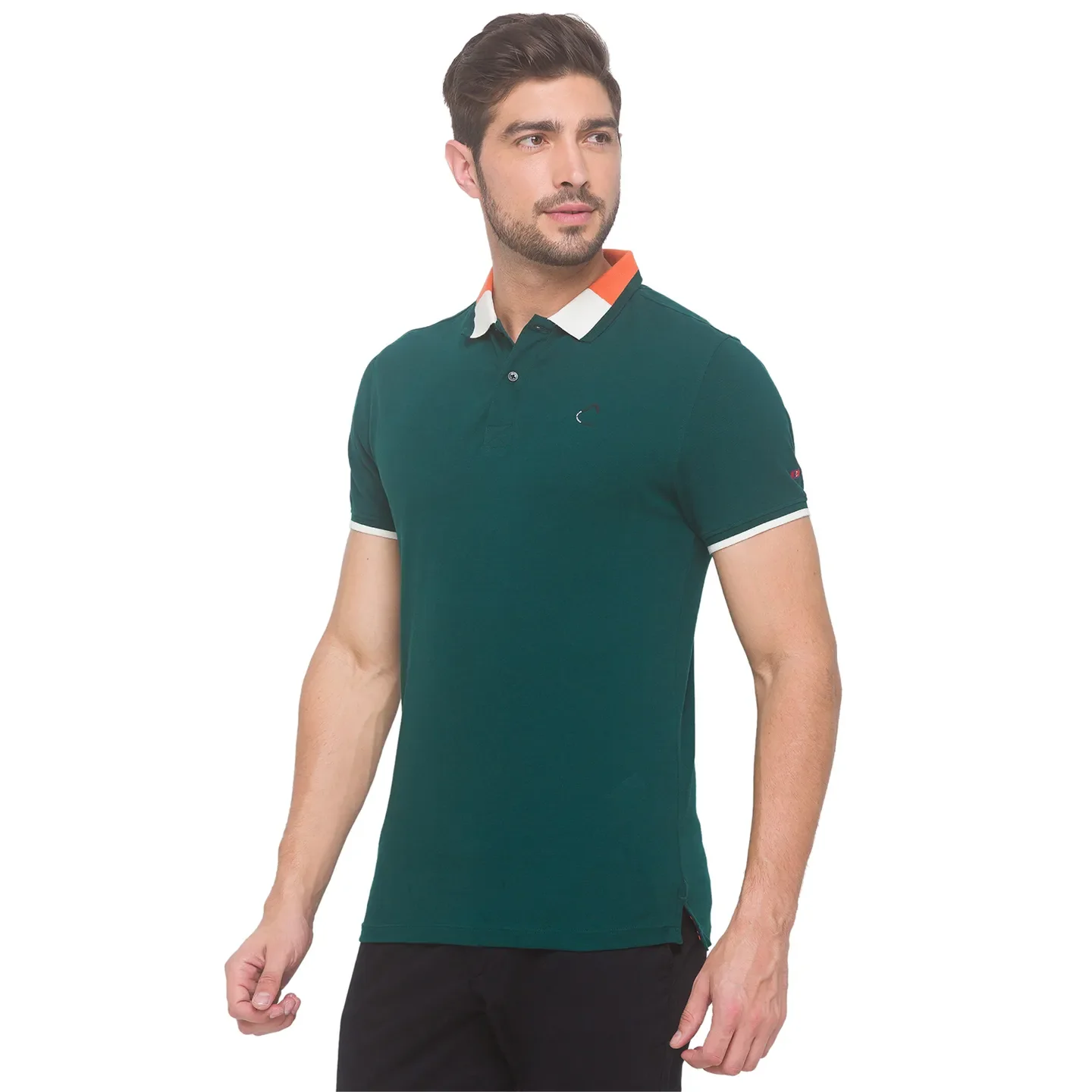 Green Regular Fit Men's Polo T-Shirt by Being Human Clothing - Image 3