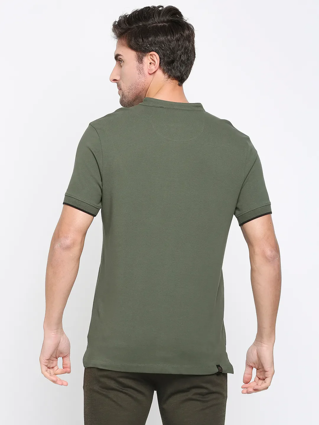 Forest Green Regular Fit Men's Polo T-shirt by Being Human Clothing - Image 4