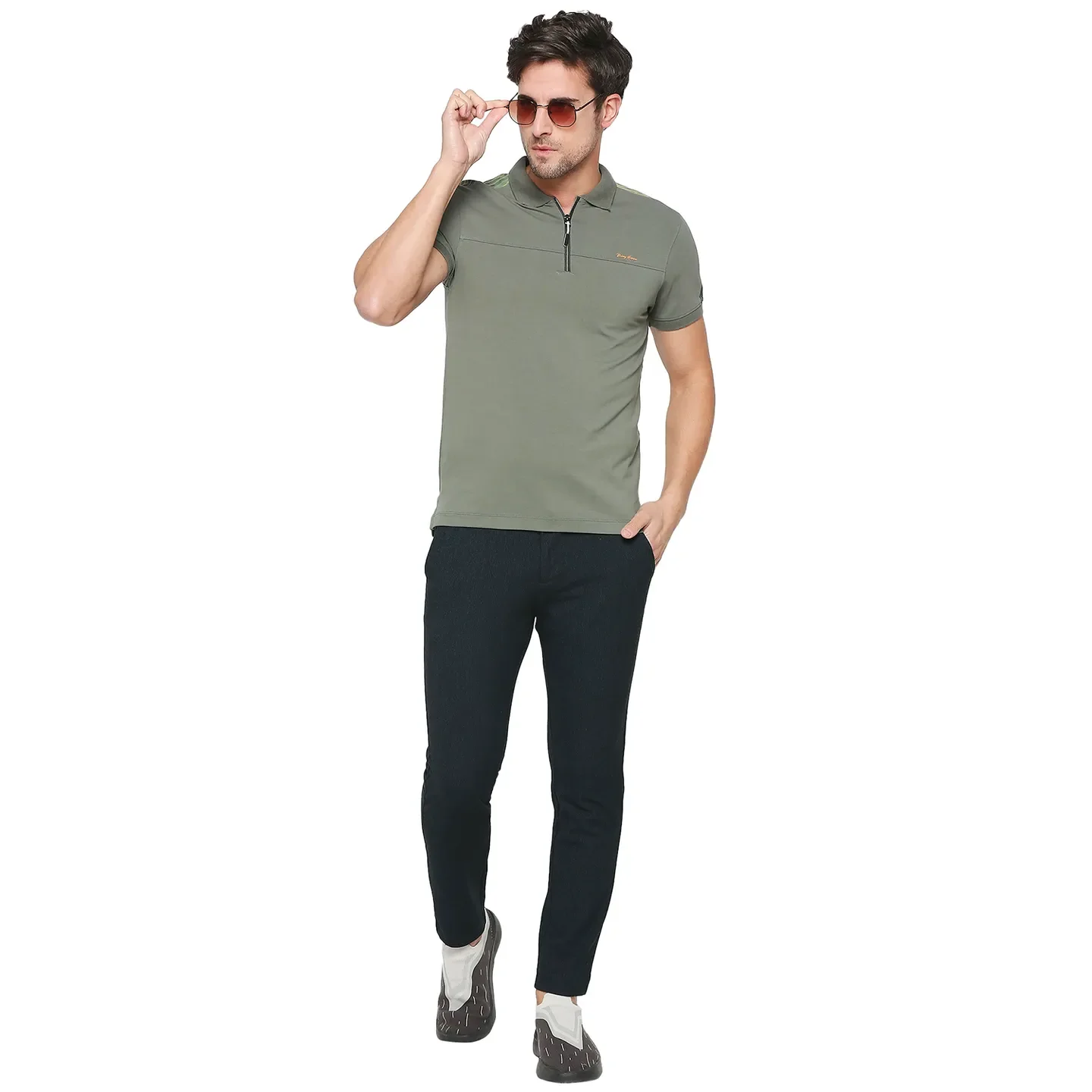 Green Regular Fit Men's Polo T-Shirt by Being Human Clothing - Image 6