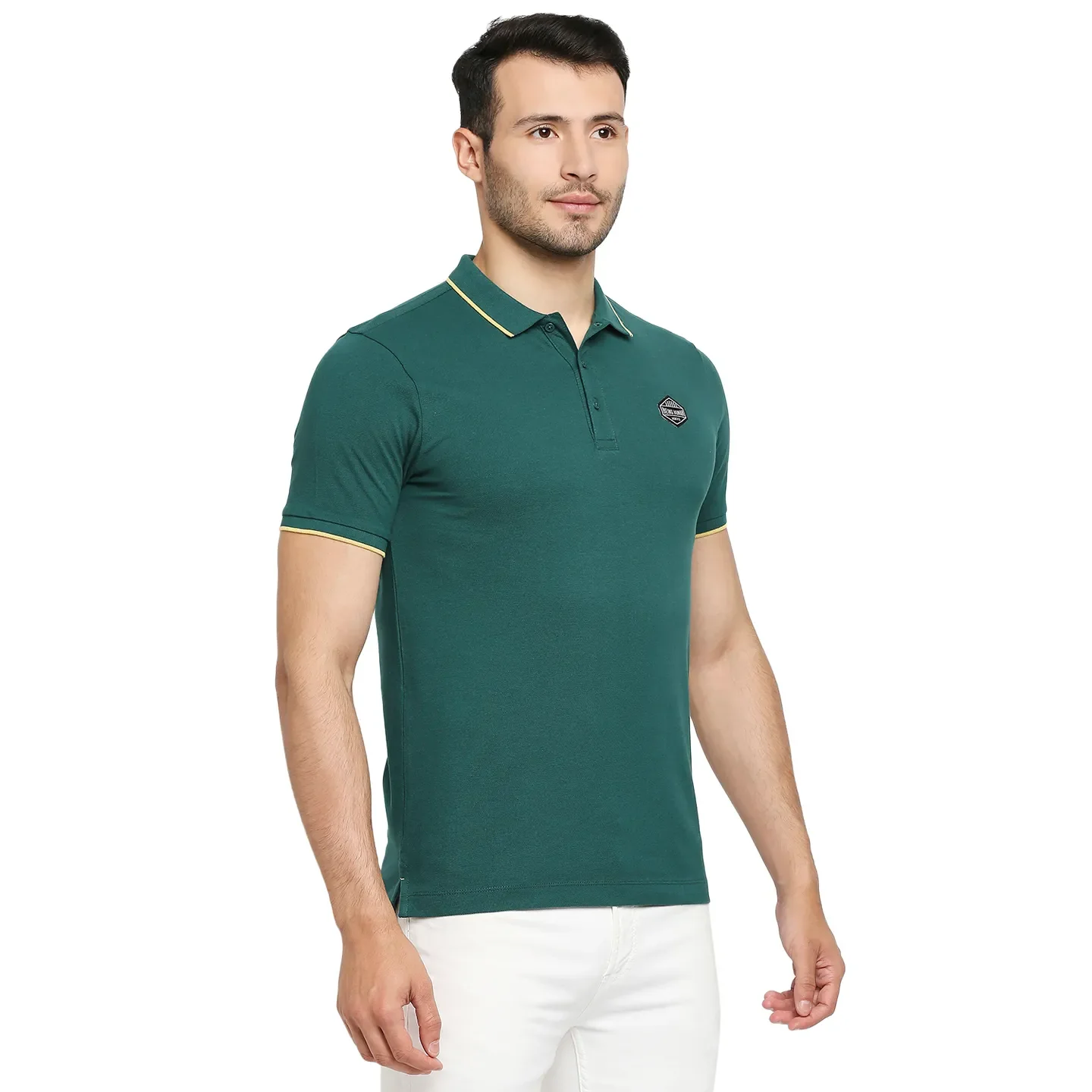 Green Regular Fit Men's Polo T-Shirt by Being Human Clothing - Image 3