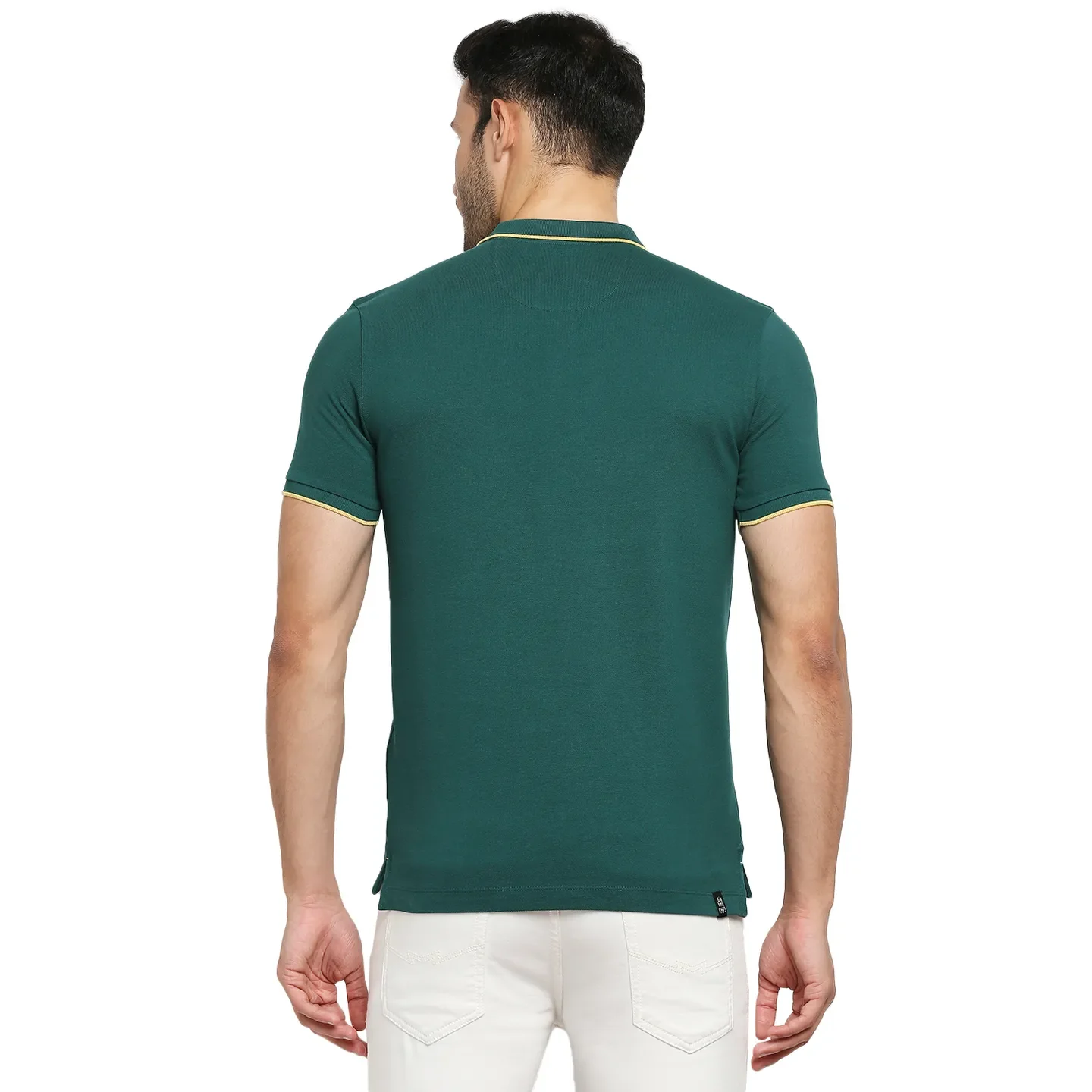 Green Regular Fit Men's Polo T-Shirt by Being Human Clothing - Image 4