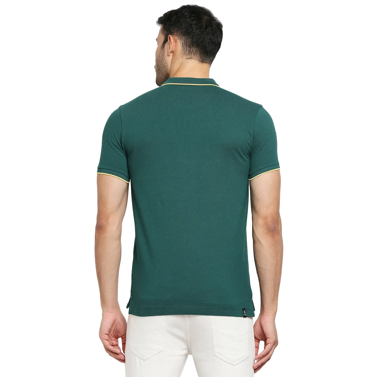 Green Regular Fit Men's Polo T-Shirt by Being Human Clothing - Image 4