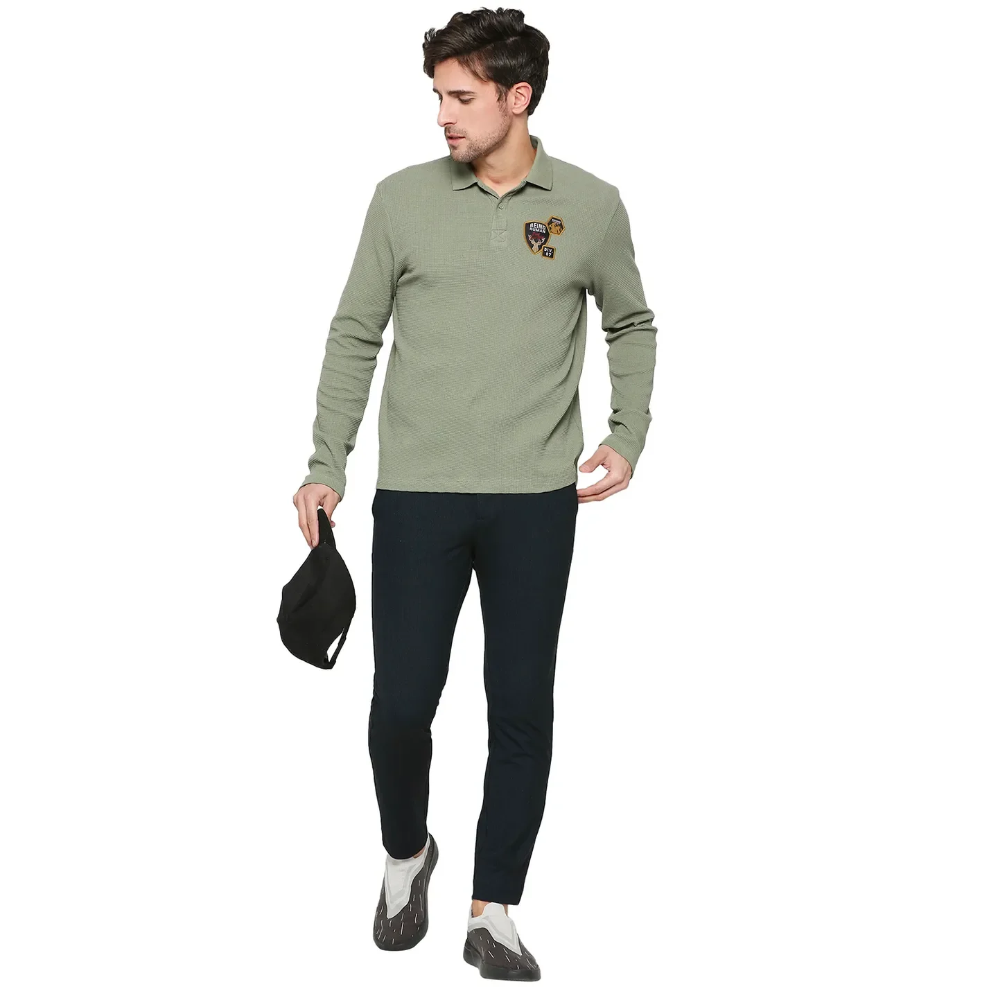 Green Regular Fit Men's Polo T-Shirt by Being Human Clothing - Image 6