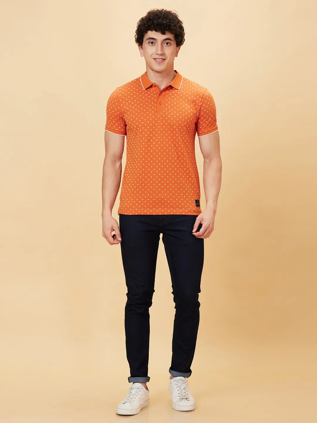 Gold Flam Regular Fit Men's Polo T-Shirt by Being Human Clothing