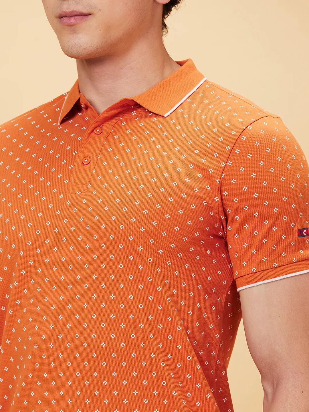 Gold Flam Regular Fit Men's Polo T-Shirt by Being Human Clothing - Image 4