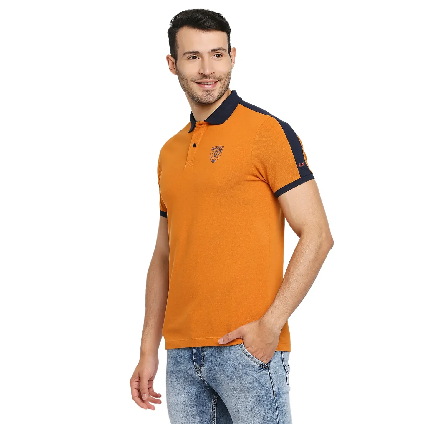 Yellow Regular Fit Men's Polo T-Shirt by Being Human Clothing - Image 2