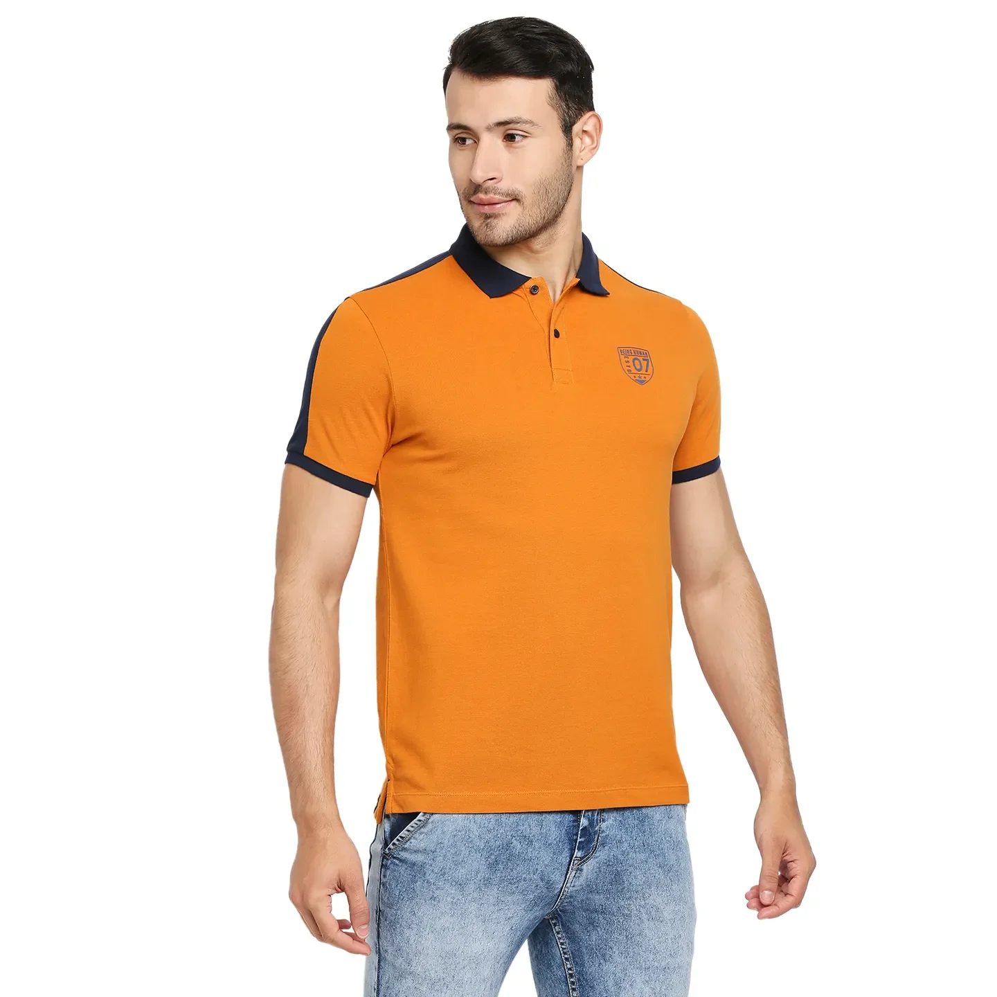 Yellow Regular Fit Men's Polo T-Shirt by Being Human Clothing - Image 3