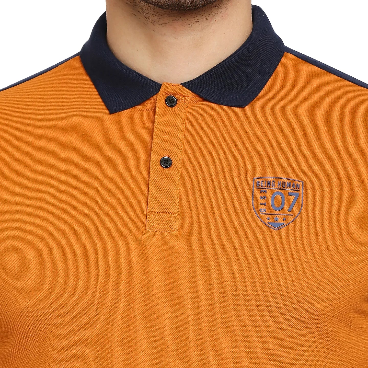 Yellow Regular Fit Men's Polo T-Shirt by Being Human Clothing - Image 5