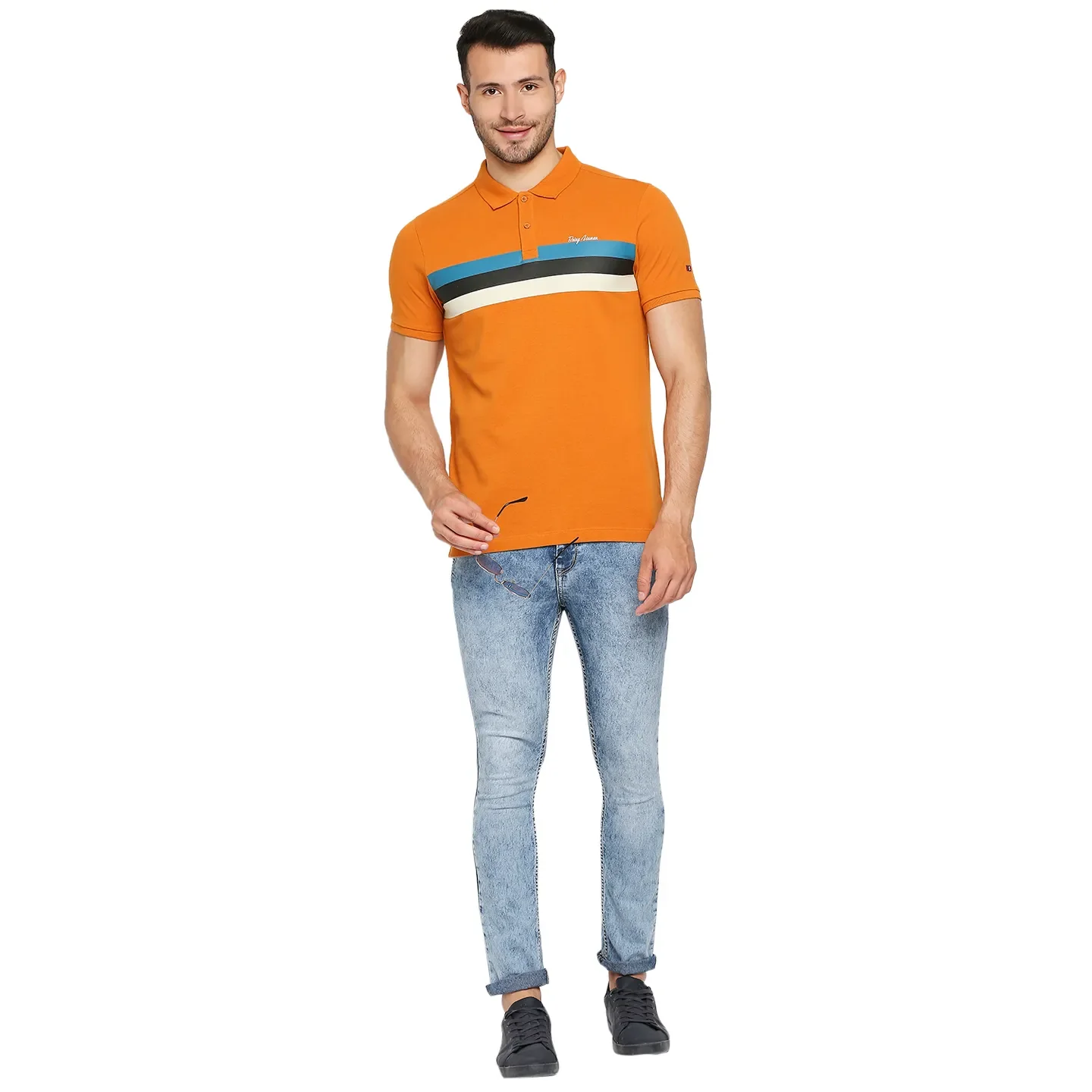 Yellow Regular Fit Men's Polo T-Shirt by Being Human Clothing - Image 9
