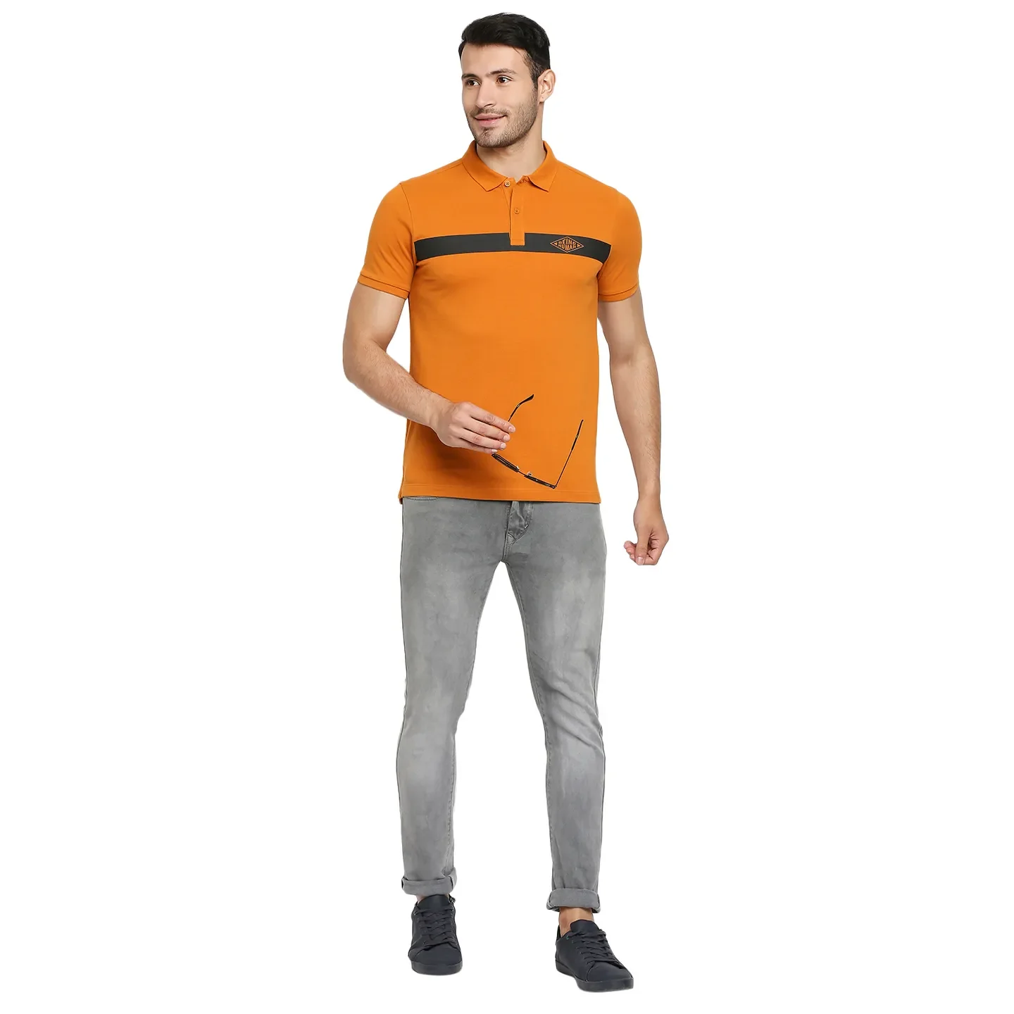 Yellow Regular Fit Men's Polo T-Shirt by Being Human Clothing - Image 6