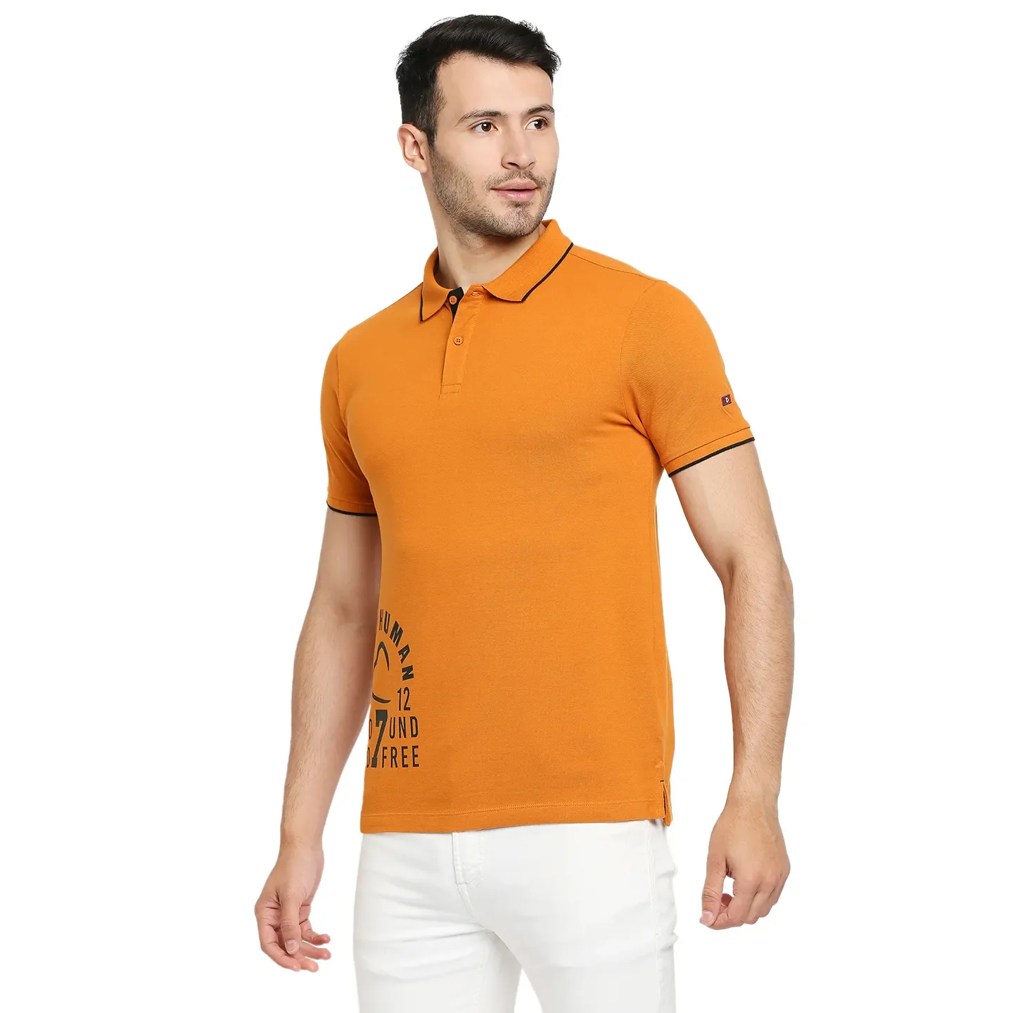 Yellow Regular Fit Men's Polo T-Shirt by Being Human Clothing - Image 2