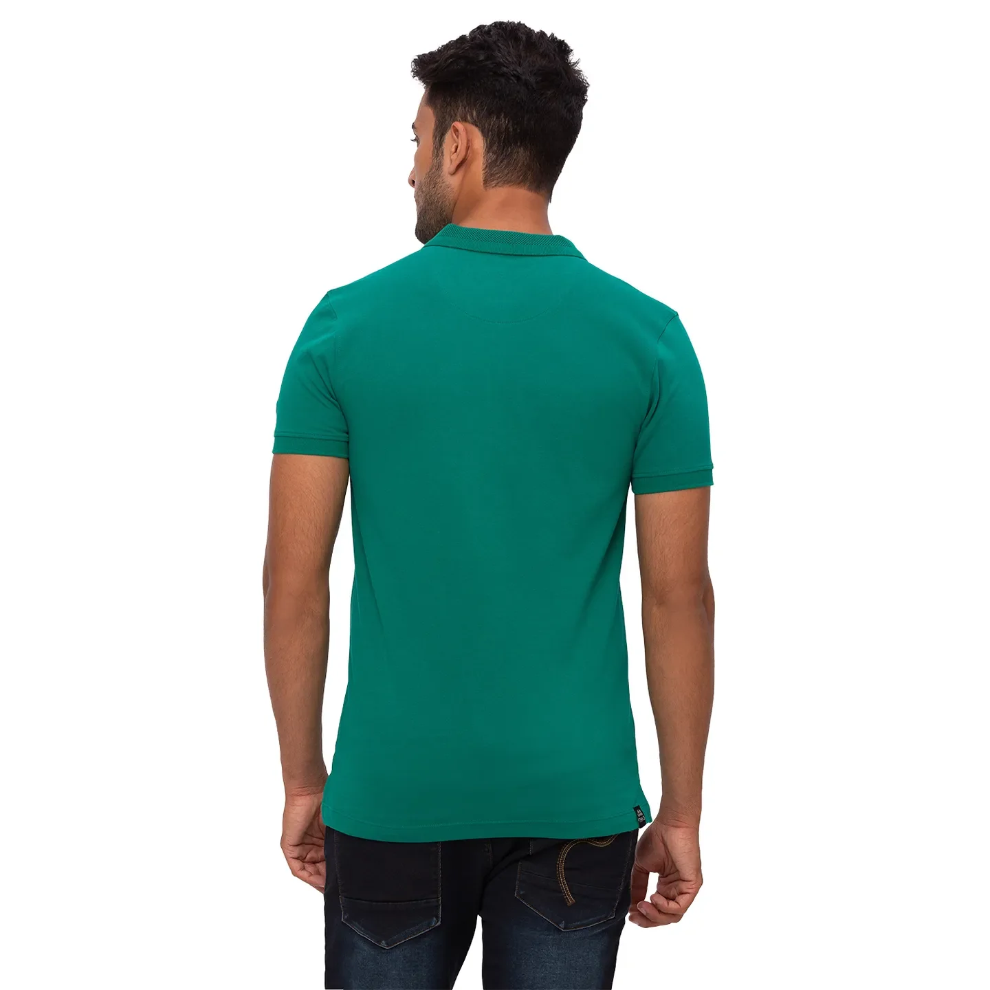 Green Regular Fit Men's Polo T-shirt by Being Human Clothing - Image 3