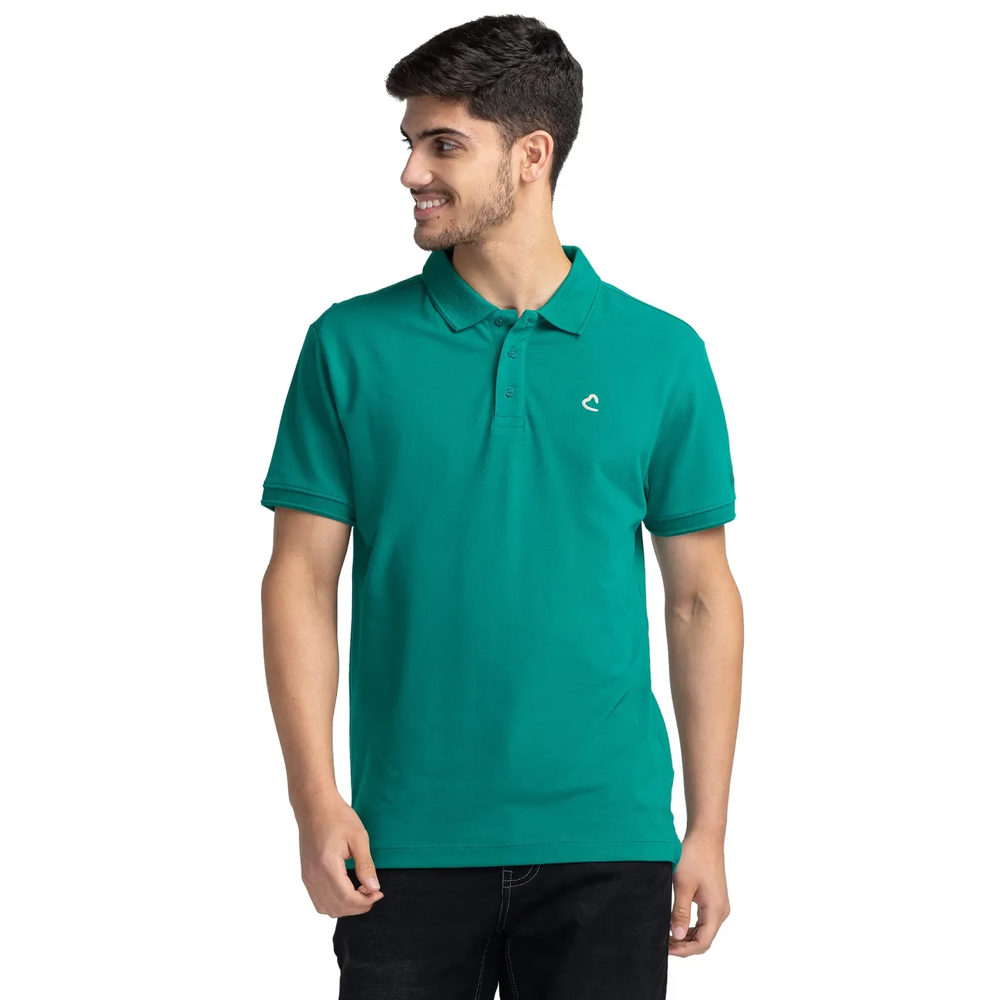 Green Regular Fit Men's Polo T-shirt by Being Human Clothing