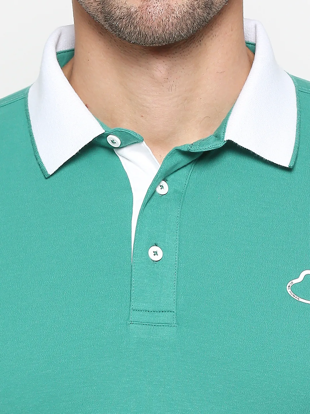 Green Regular Fit Men's Polo T-shirt by Being Human Clothing - Image 5