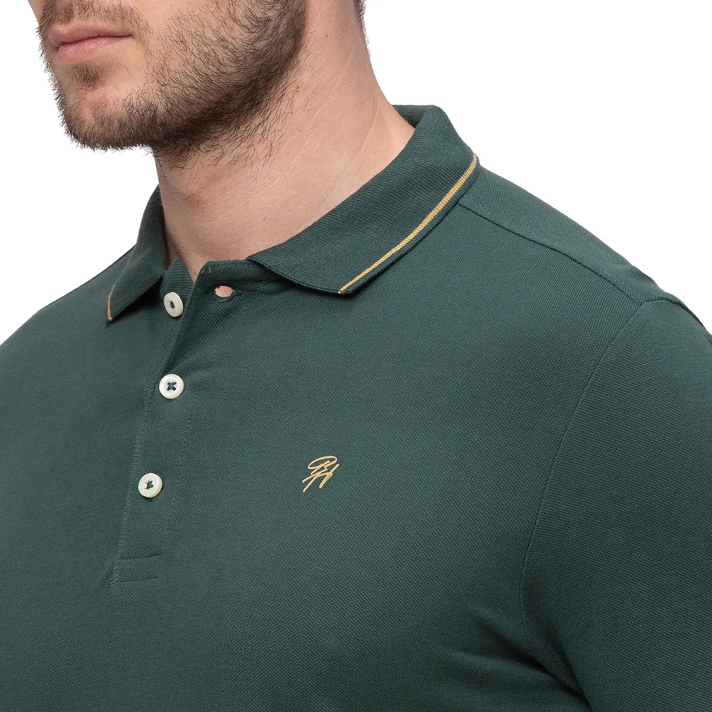 Green Regular Fit Men's Polo T-Shirt by Being Human Clothing - Image 4