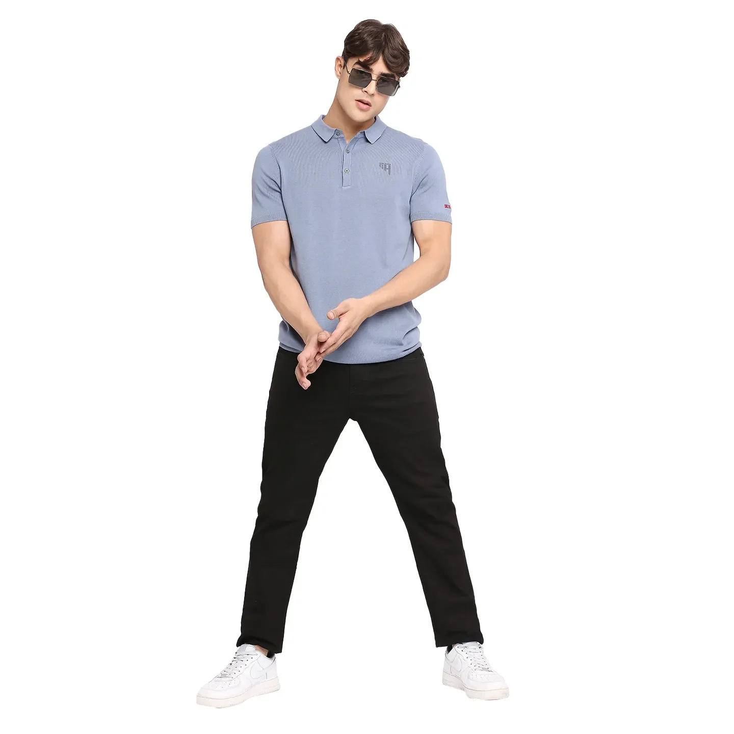 Grey Regular Fit Men's Polo T-Shirt by Being Human Clothing - Image 6