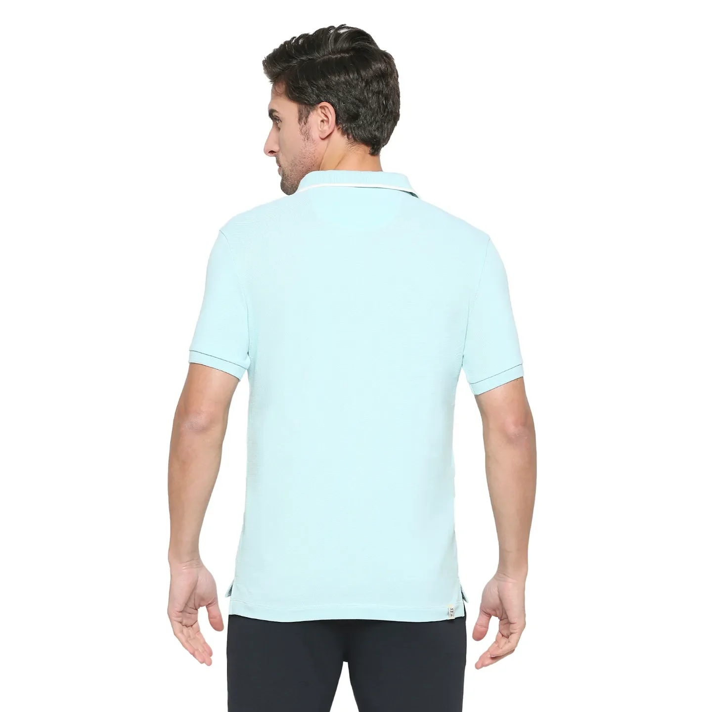 BLUE Regular Fit Men's Polo T-Shirt by Being Human Clothing - Image 4