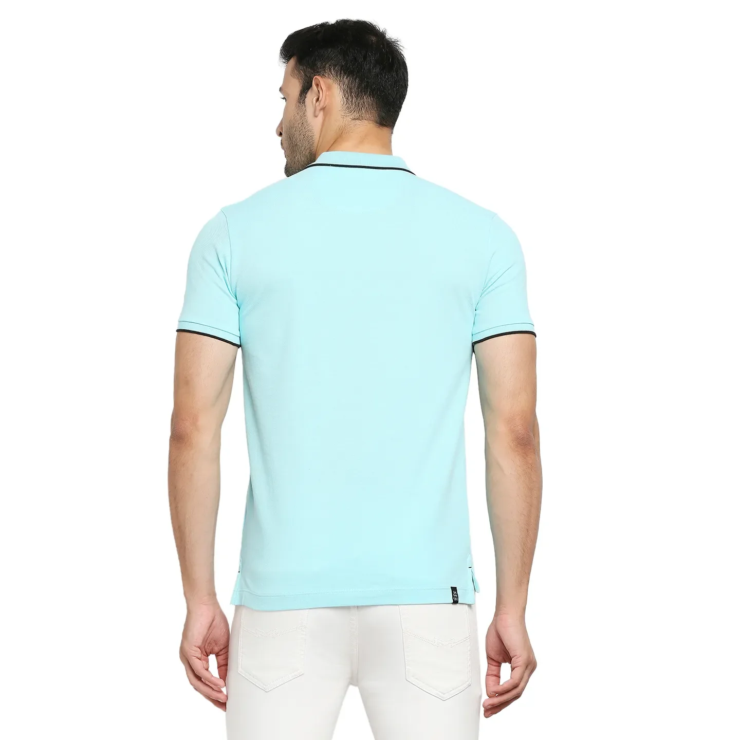 Blue Regular Fit Men's Polo T-Shirt by Being Human Clothing - Image 4