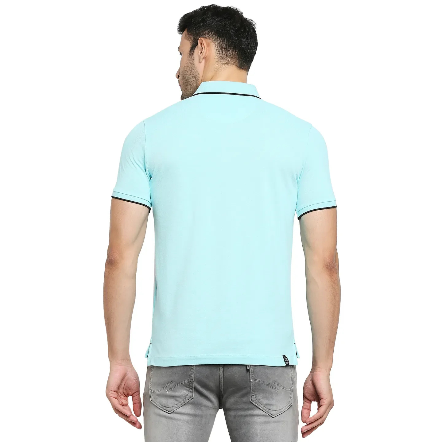 Blue Regular Fit Men's Polo T-Shirt by Being Human Clothing - Image 4