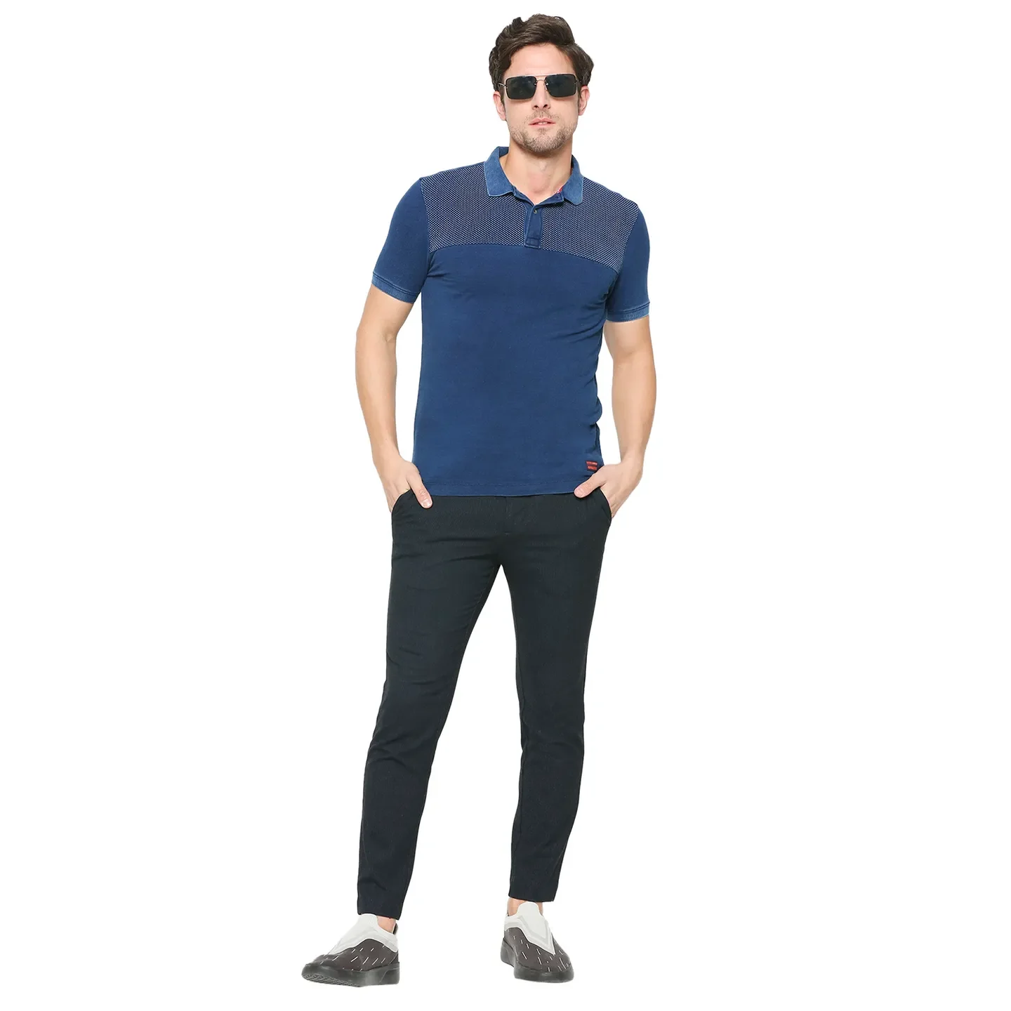 Indigo Regular Fit Men's Polo T-shirt by Being Human Clothing - Image 7