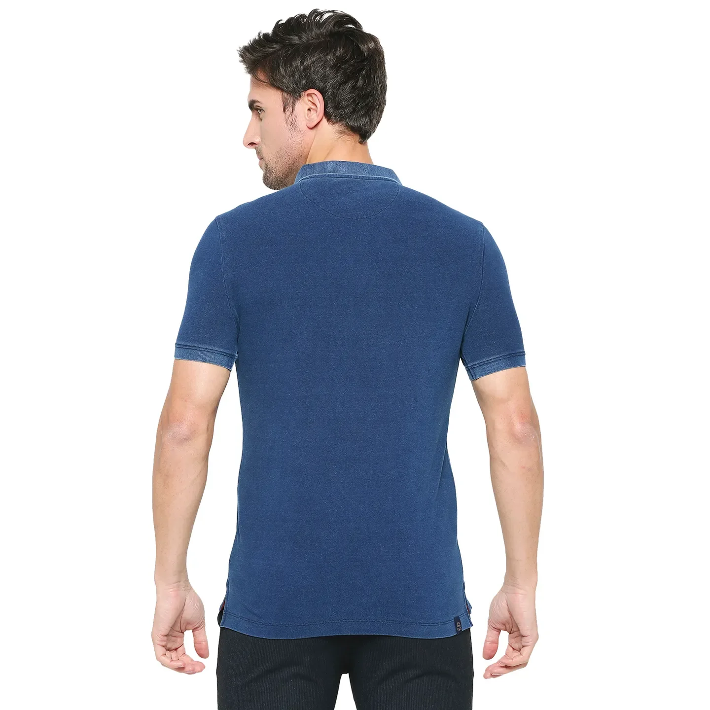 Indigo Regular Fit Men's Polo T-shirt by Being Human Clothing - Image 9