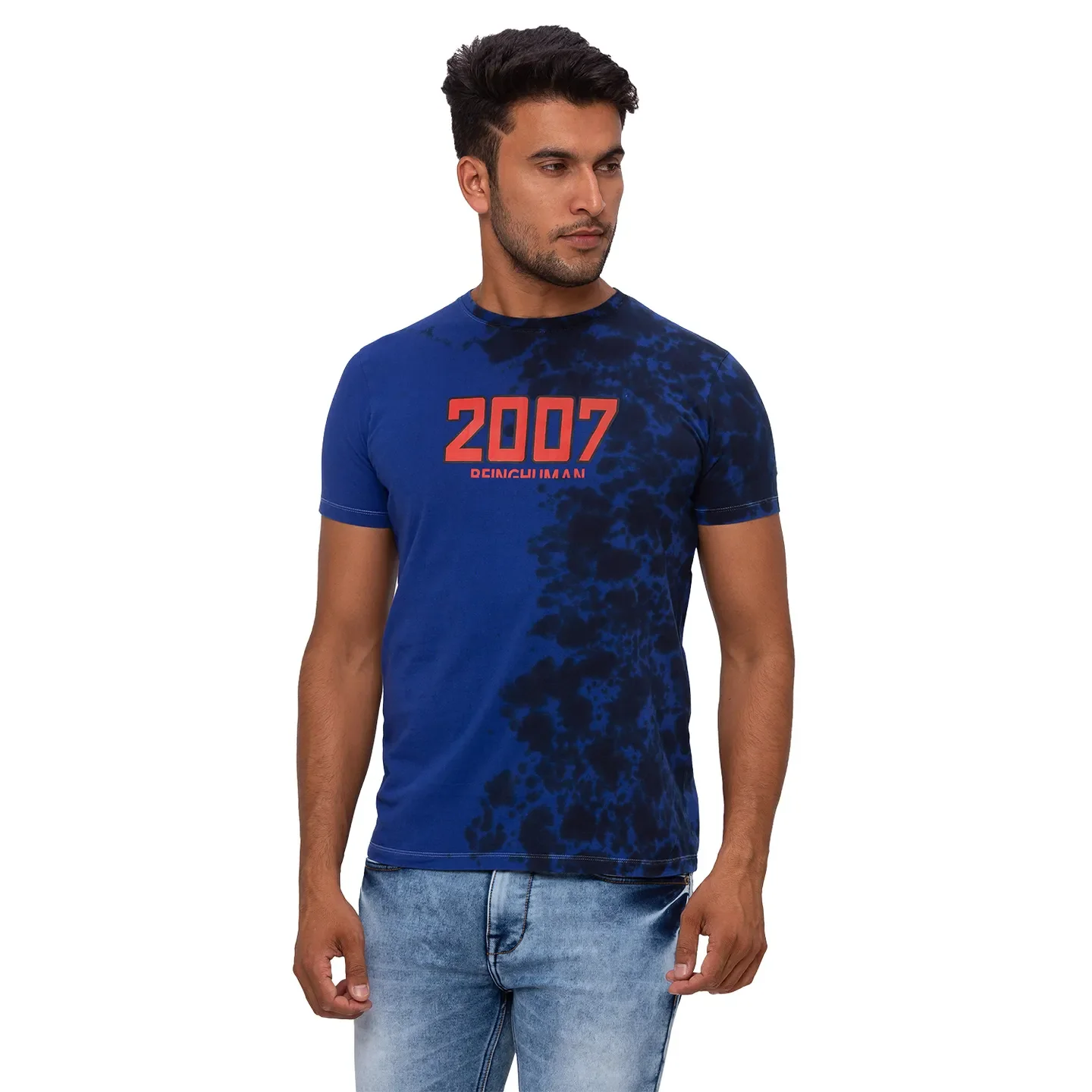 Blue Regular Fit Men's Polo T-Shirt by Being Human Clothing