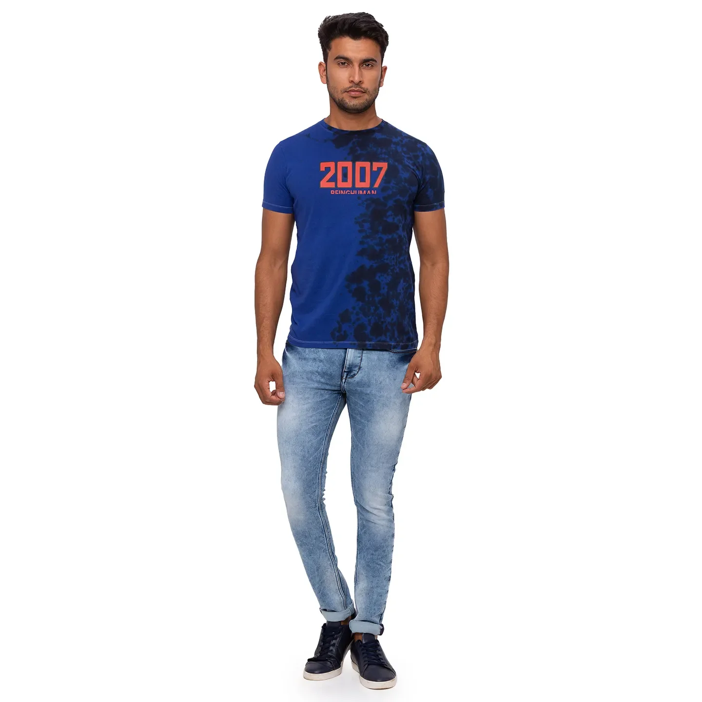 Blue Regular Fit Men's Polo T-Shirt by Being Human Clothing - Image 2