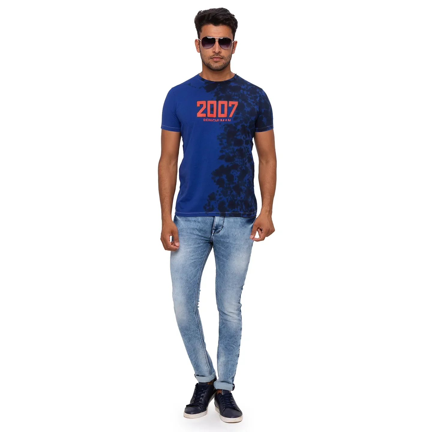 Blue Regular Fit Men's Polo T-Shirt by Being Human Clothing - Image 6