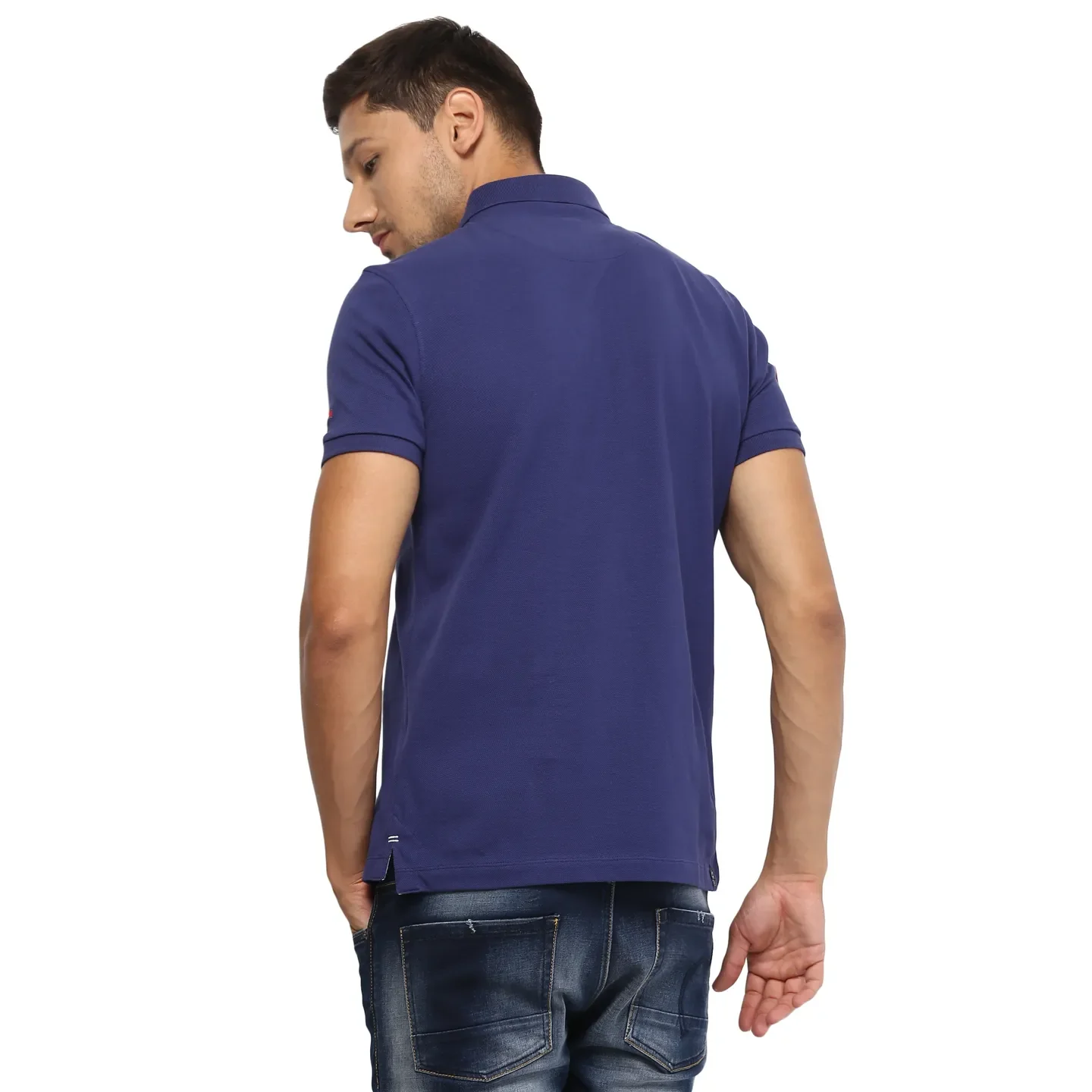 Blue Regular Fit Men's Polo T-Shirt by Being Human Clothing - Image 6