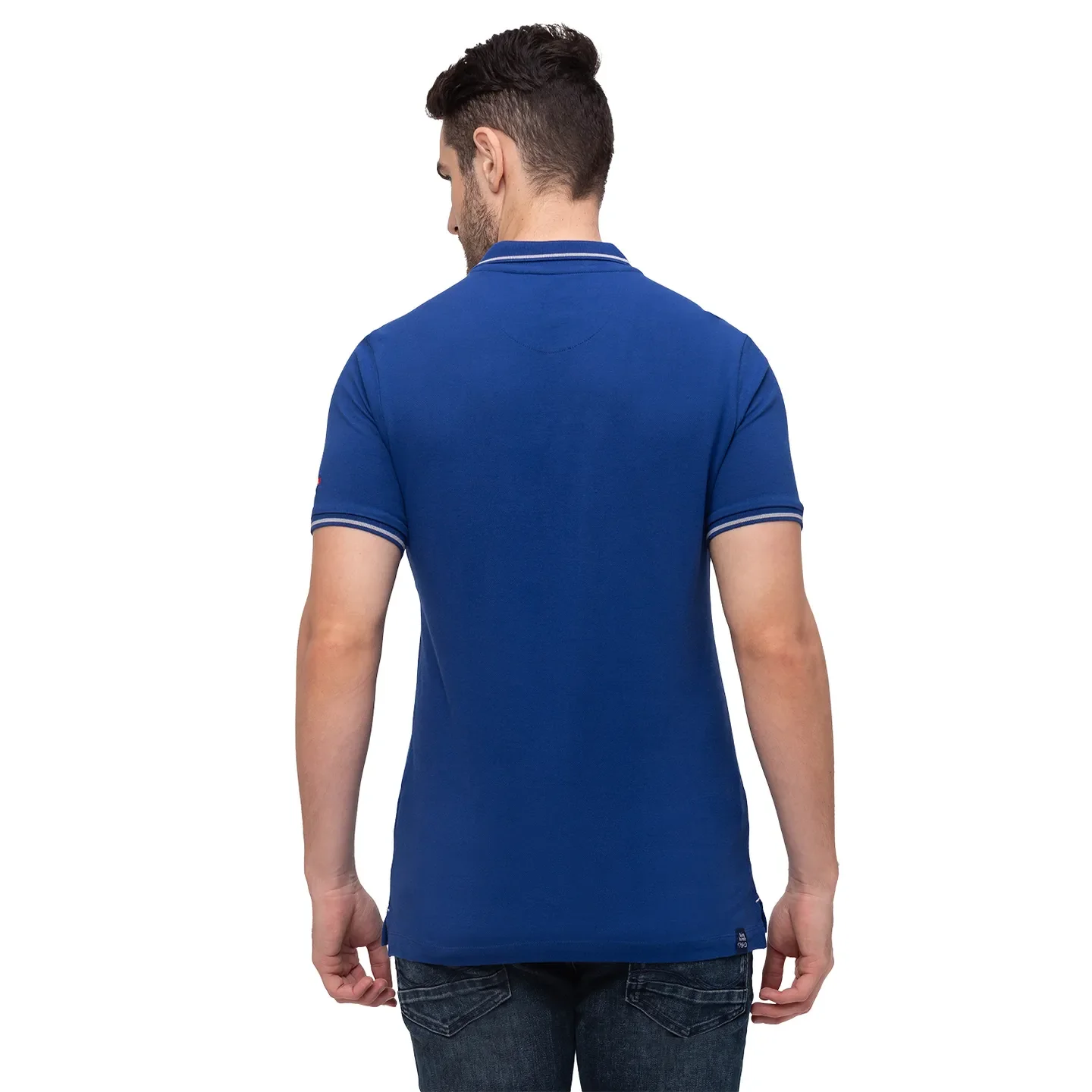 Blue Regular Fit Men's Polo T-Shirt by Being Human Clothing - Image 3