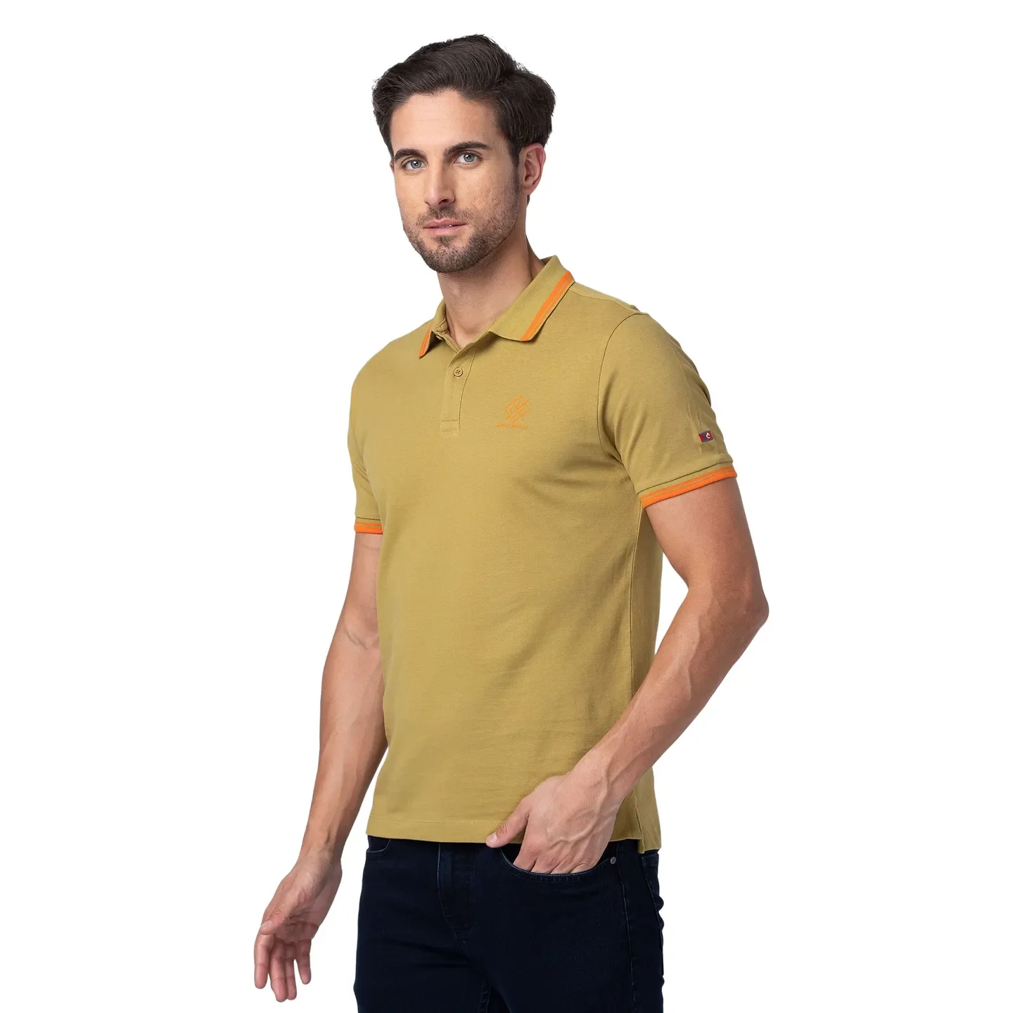 Brown Regular Fit Men's Polo T-Shirt by Being Human Clothing - Image 2