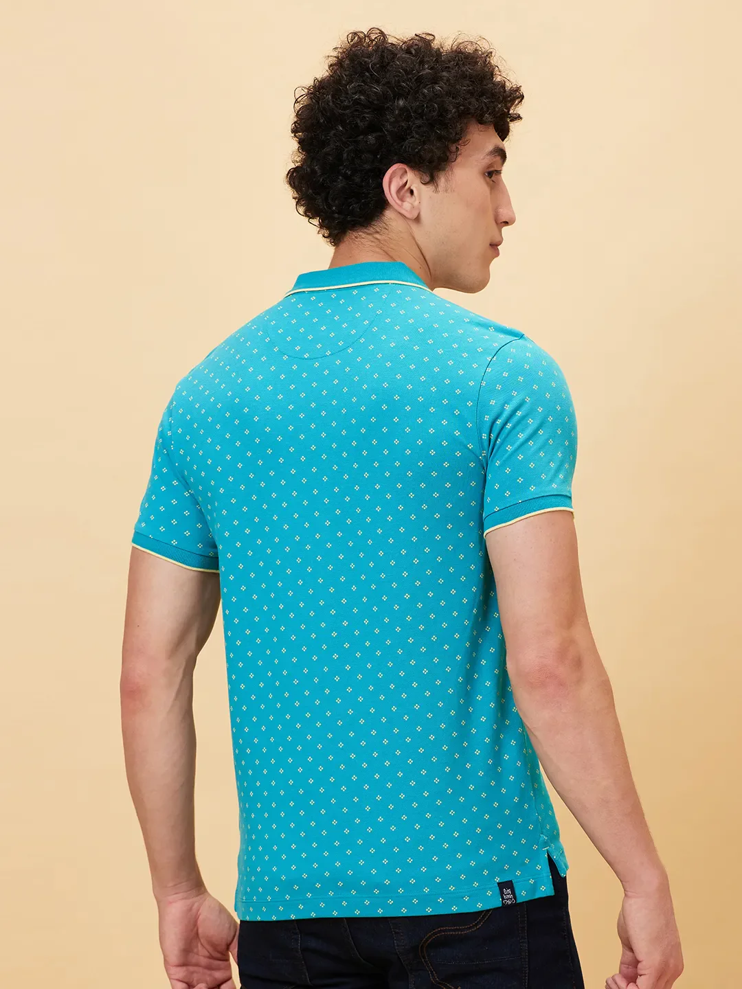Lake Blue Regular Fit Men's Polo T-Shirt by Being Human Clothing - Image 2