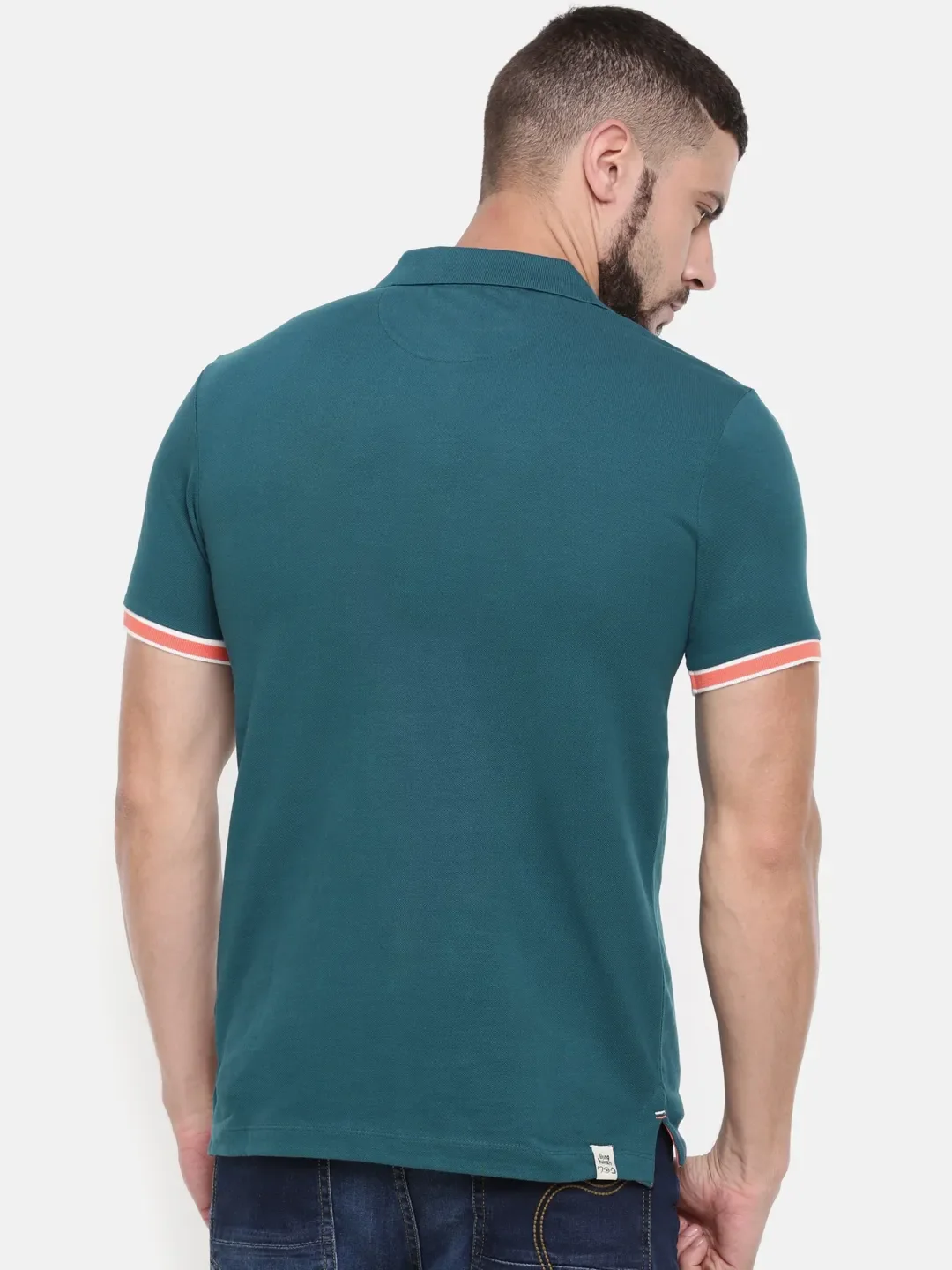 Blue Regular Fit Men's Polo T-Shirt by Being Human Clothing - Image 2