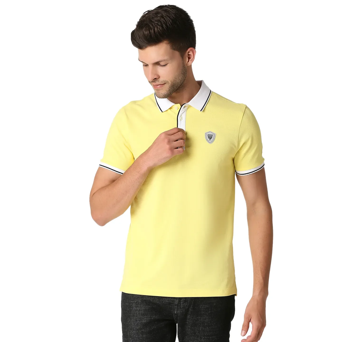 Yellow Regular Fit Men's Polo T-Shirt by Being Human Clothing